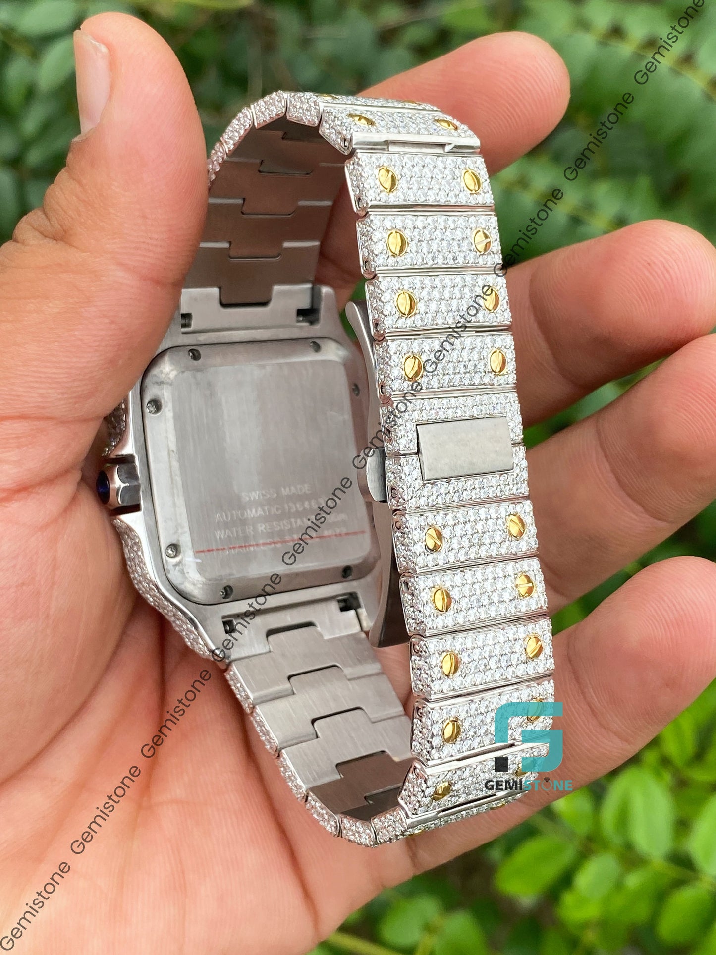 VVS Diamond Mens Two Tone Moissanite Automatic Watch