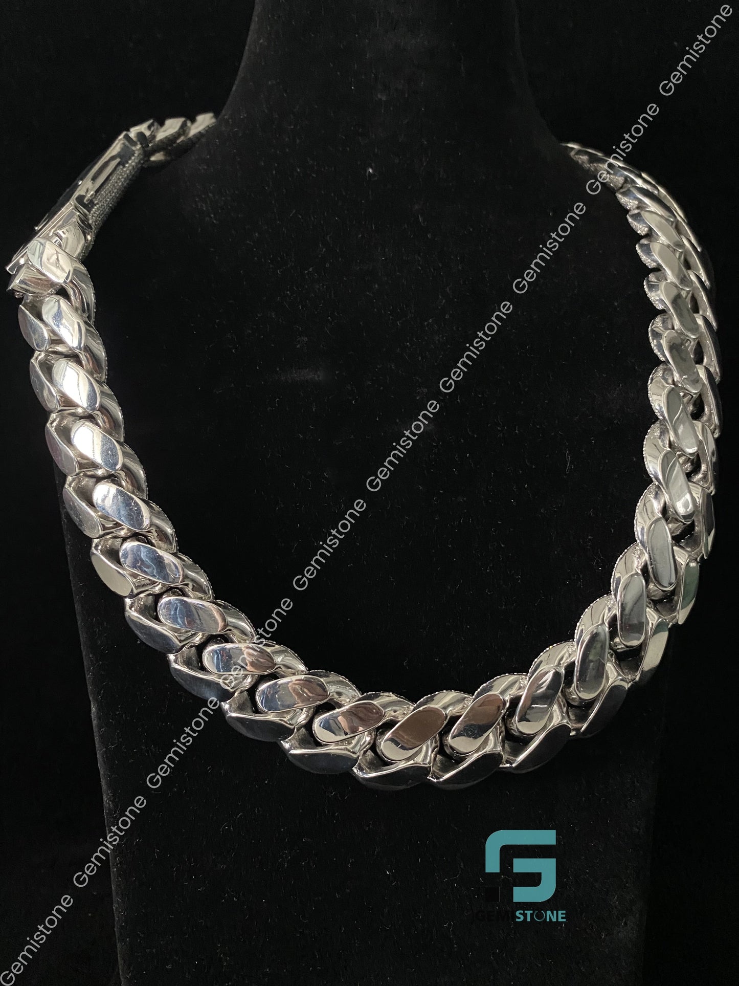 Fully Studded 925 24MM Moissanite Cuban Chain