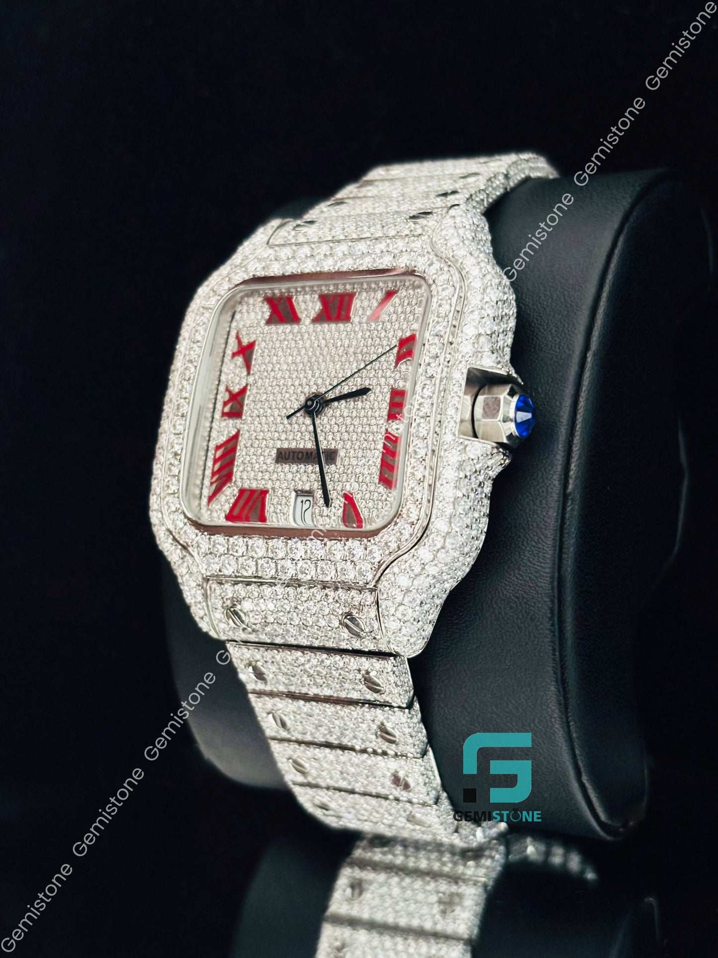 Fully Studded Bust Down Moissanite Dial For Men_s