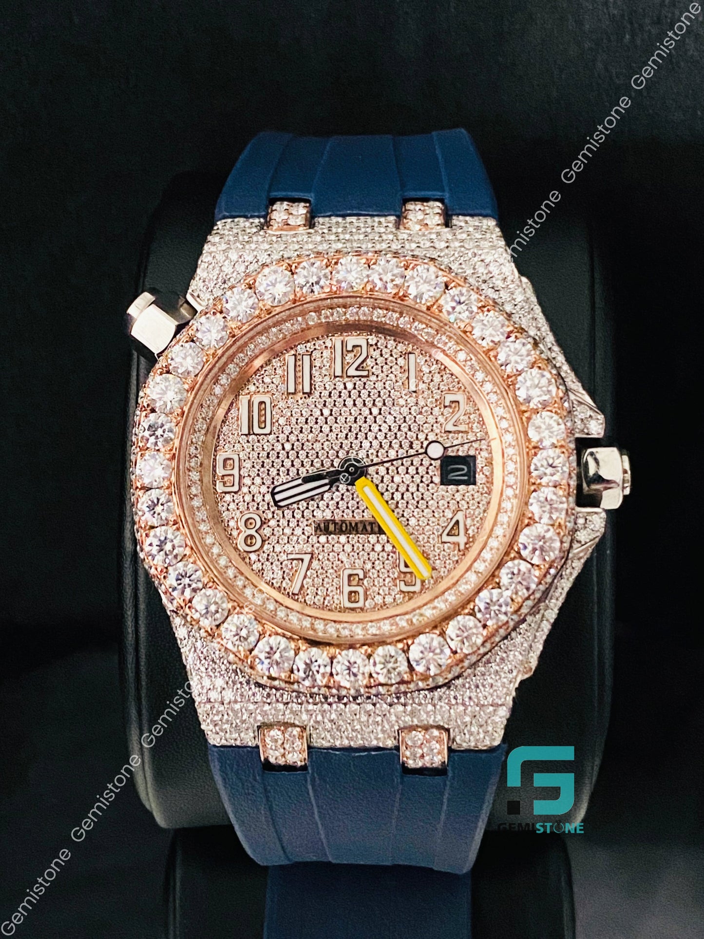 Fully Studded Face Dial Moissanite Diamond Watch