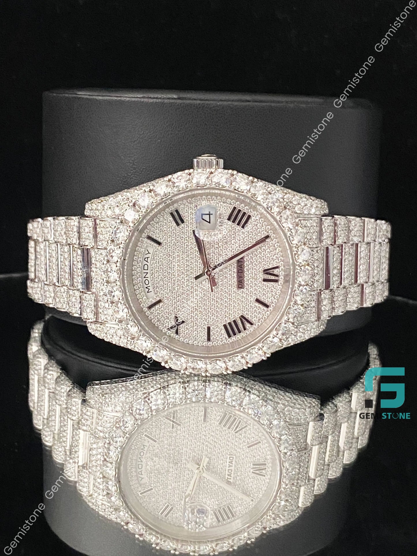 Fully White IcedOut Moissanite Watch For Men