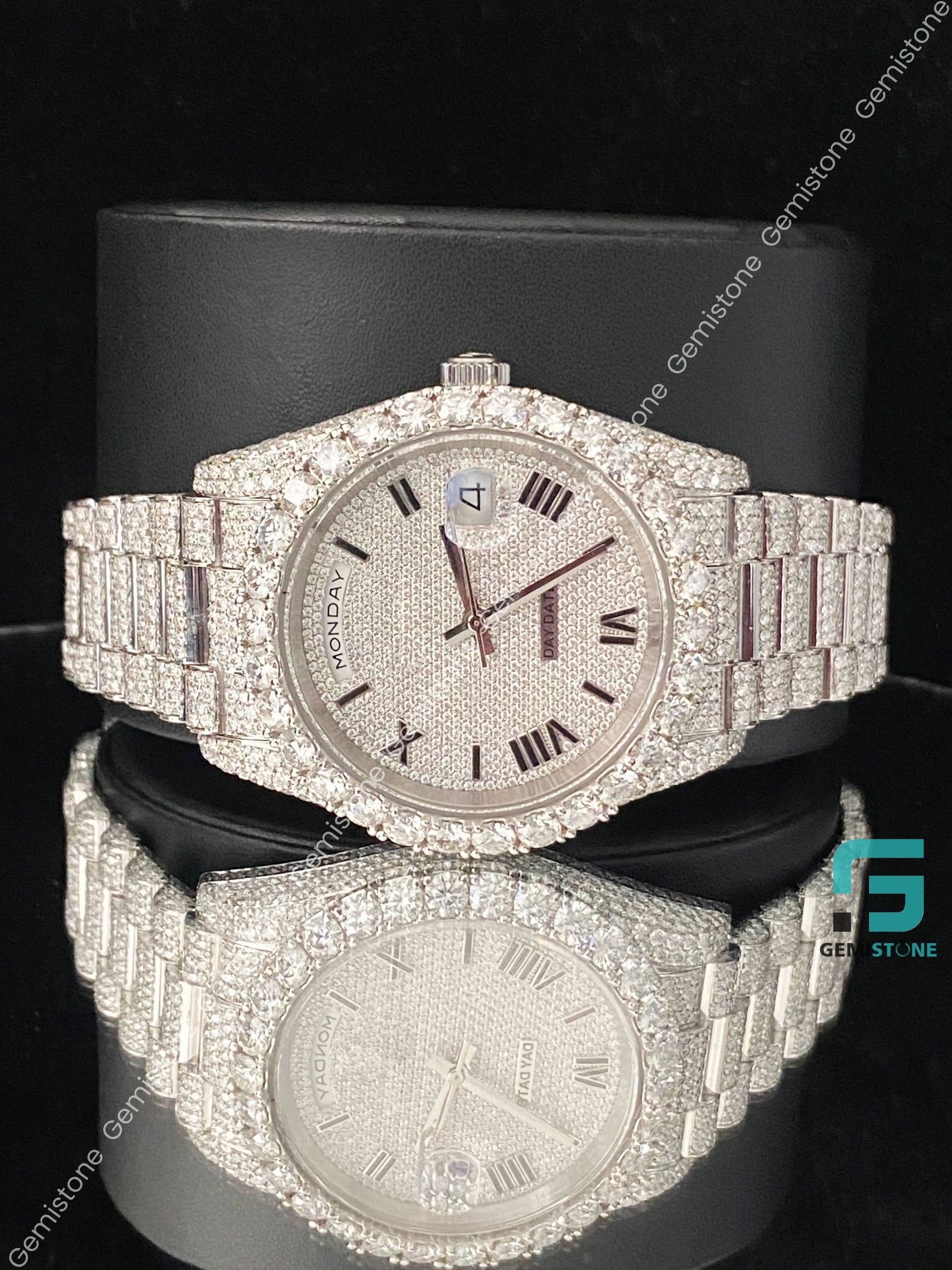 Fully White IcedOut Moissanite Watch For Men