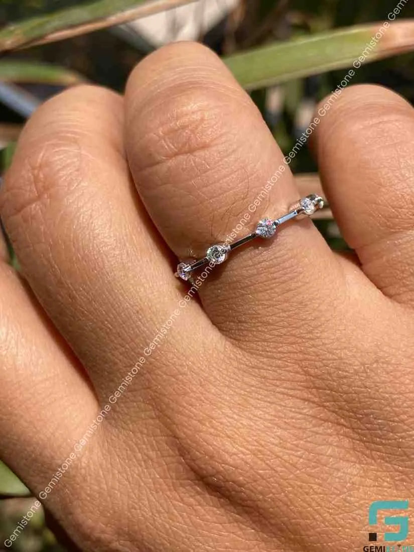 Brilliant Round Cut Moissanite Buble Stack Band For Wedding Ring