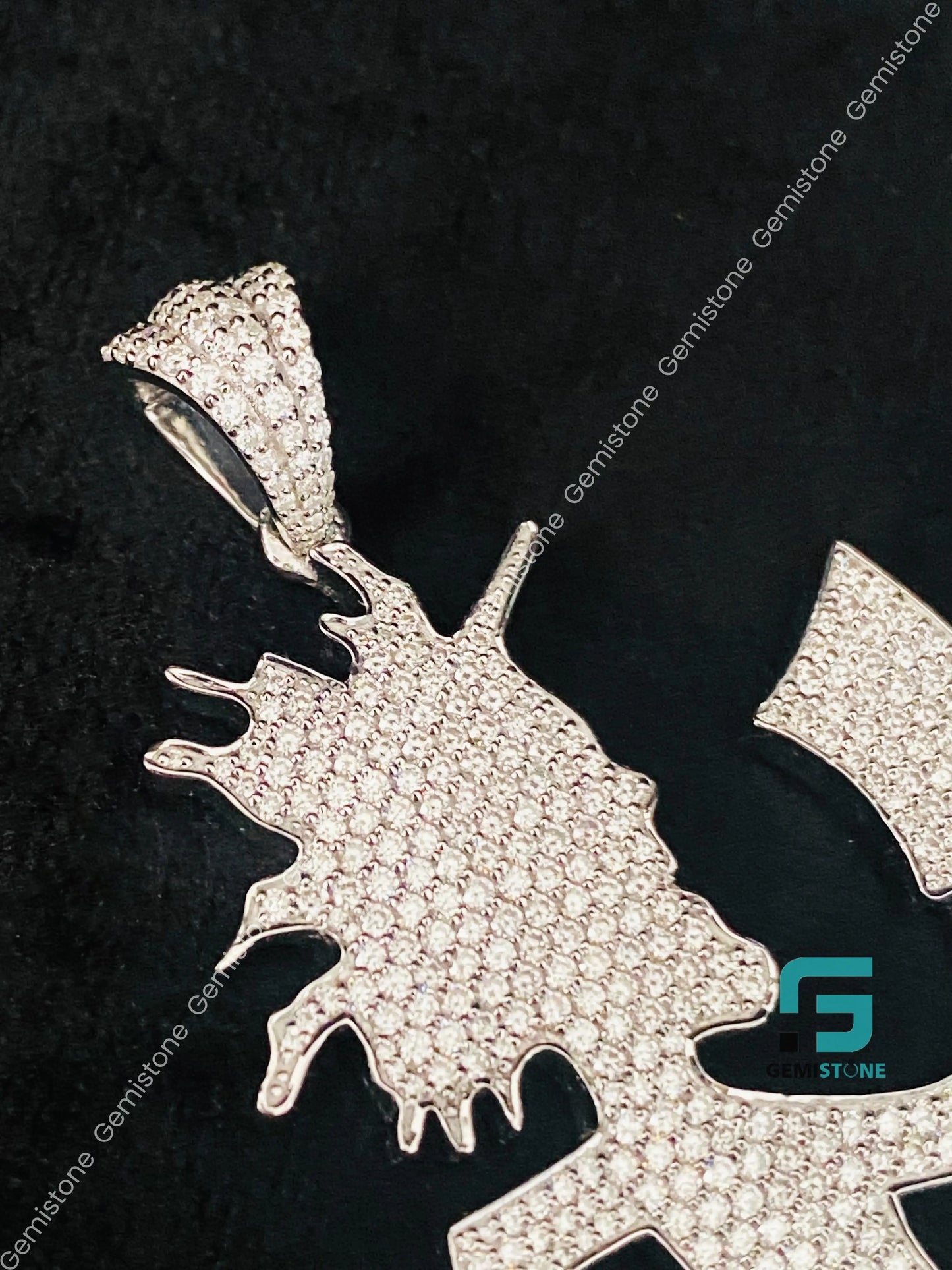Hatchetman Hip Hop Moissanite Pendant With Studd Bail