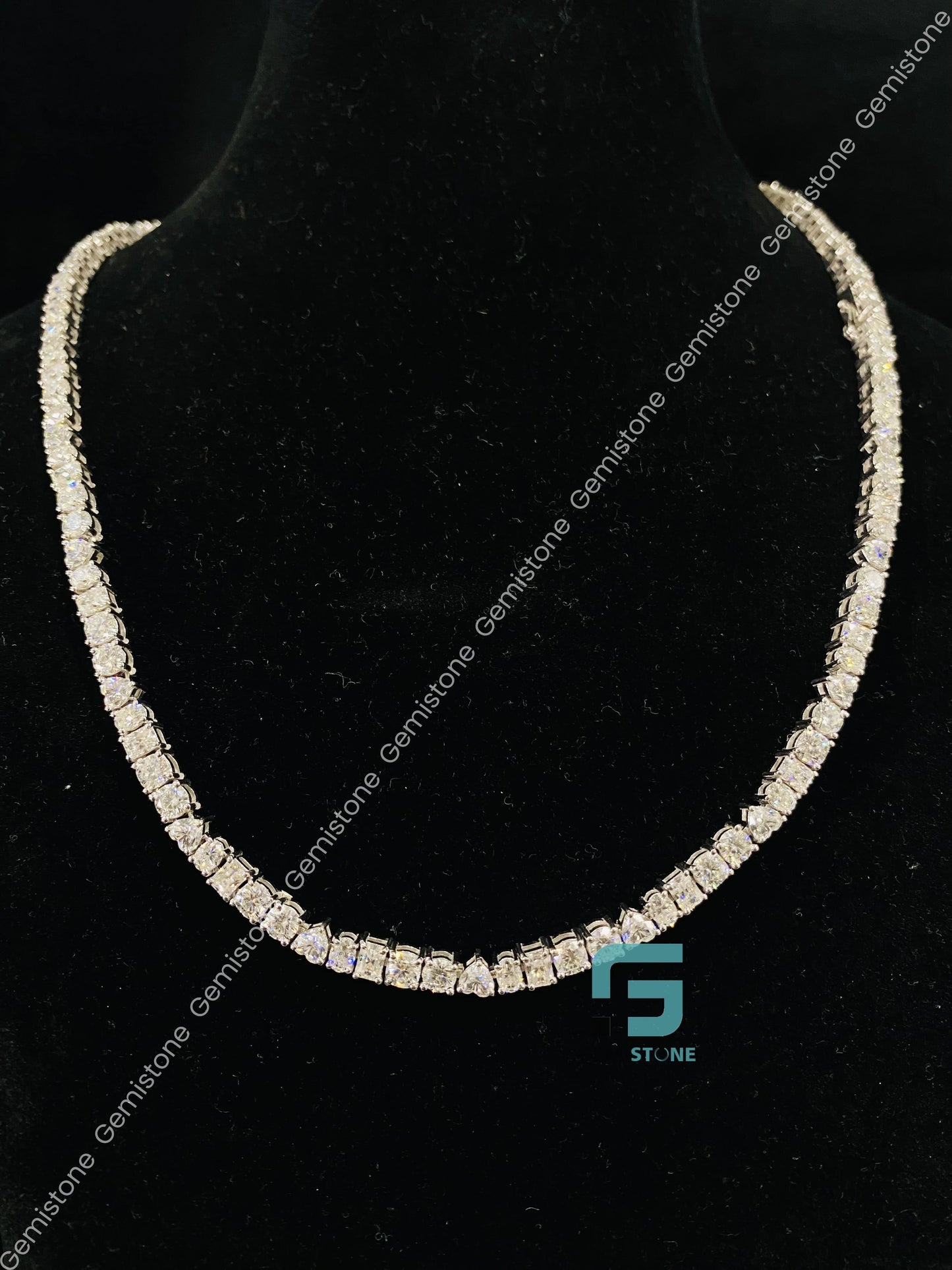 Heart Cut Moissanite Tennis Chain