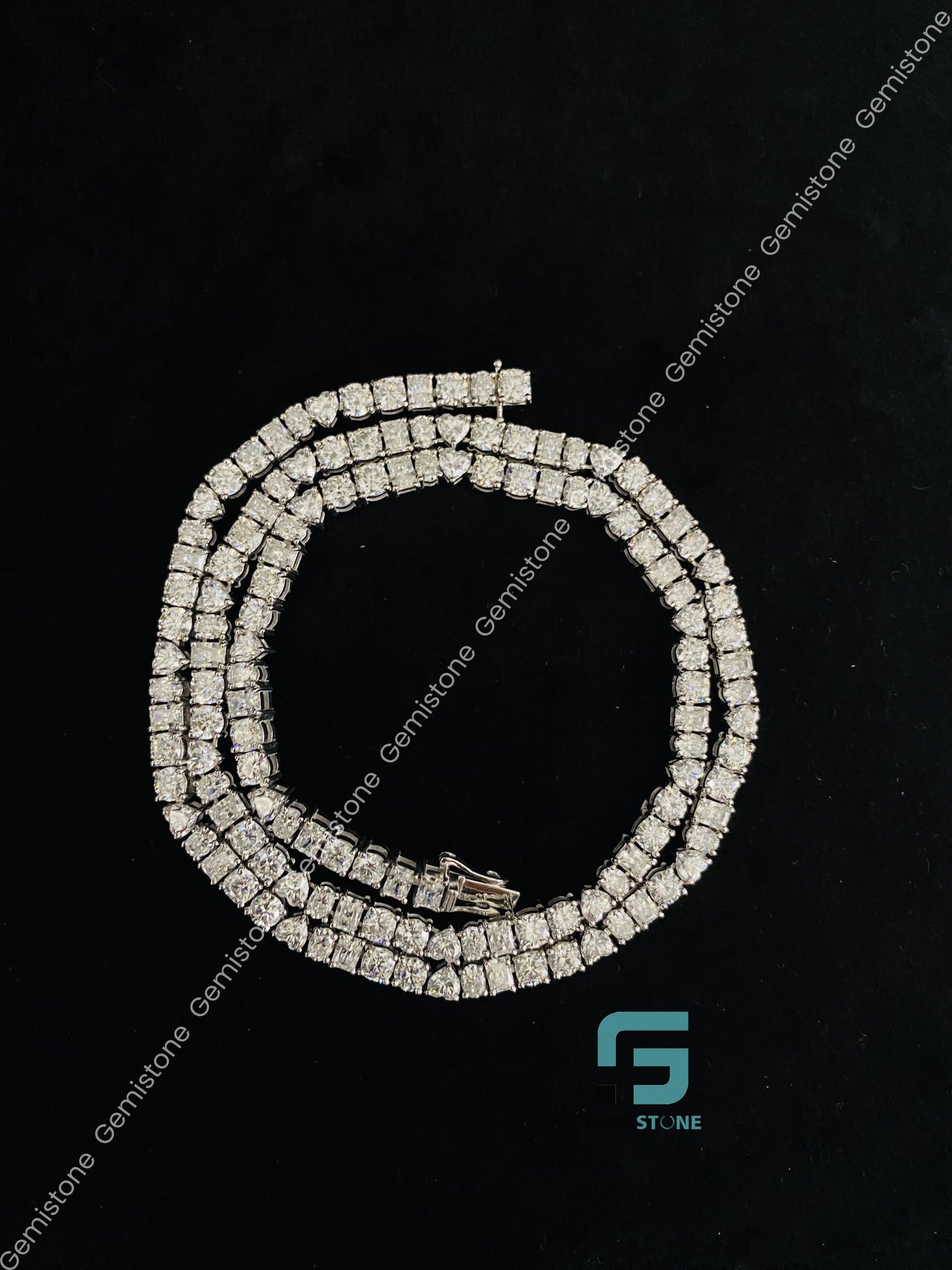 Heart Oval Tennis Moissanite chain