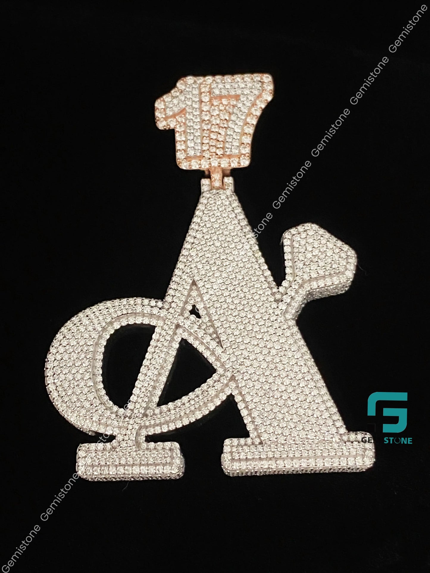 Heavy A Letter Moissanite Pendant