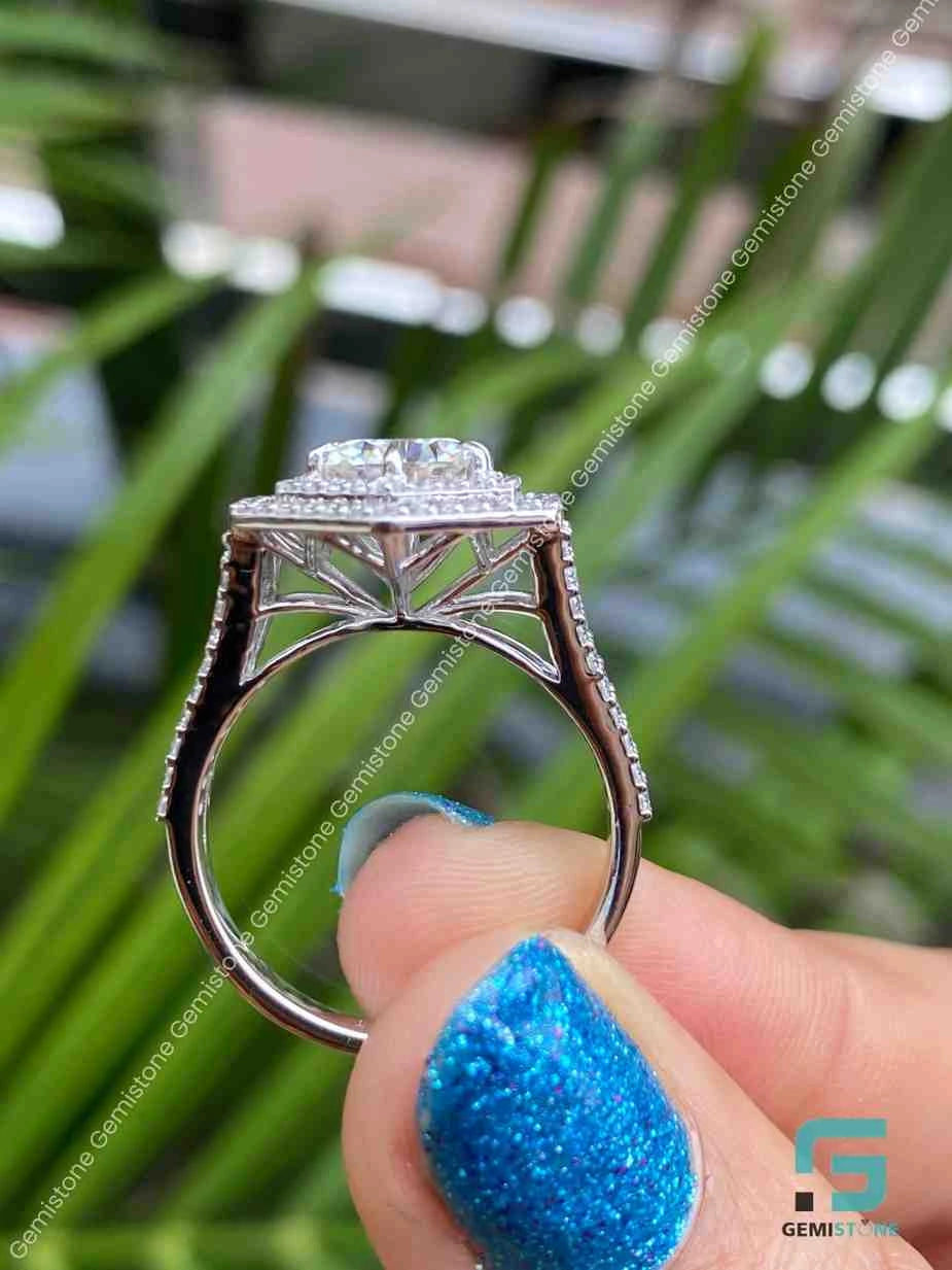 Hexagone Shape Split Shank Ring