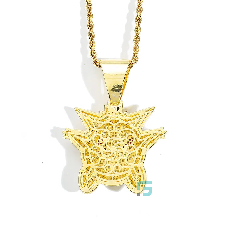 Mens Iced Diamond Hip Hop Pokemon Gengar Pendant