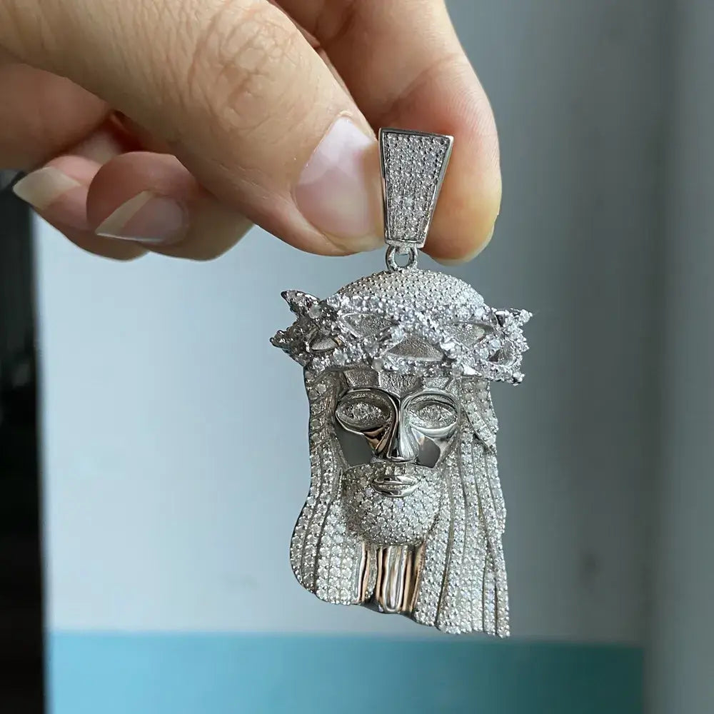 VVS Moissanite Jesus 3D Face Iced Out Hip Hop Pendant