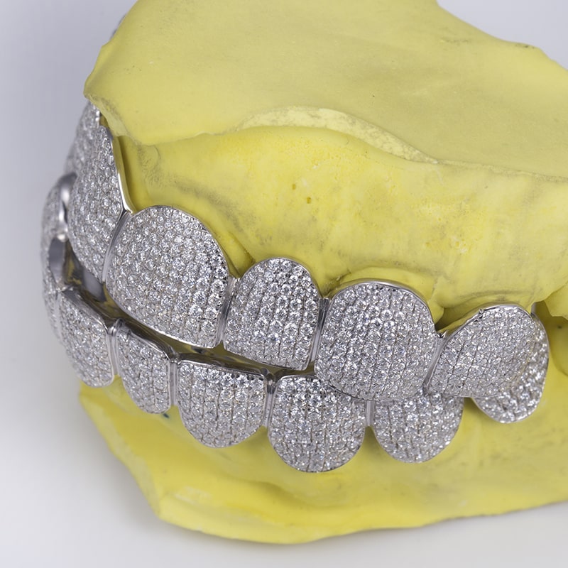 8 on 8 Iced Out VVS Moissanite Diamond Rapper Grillz