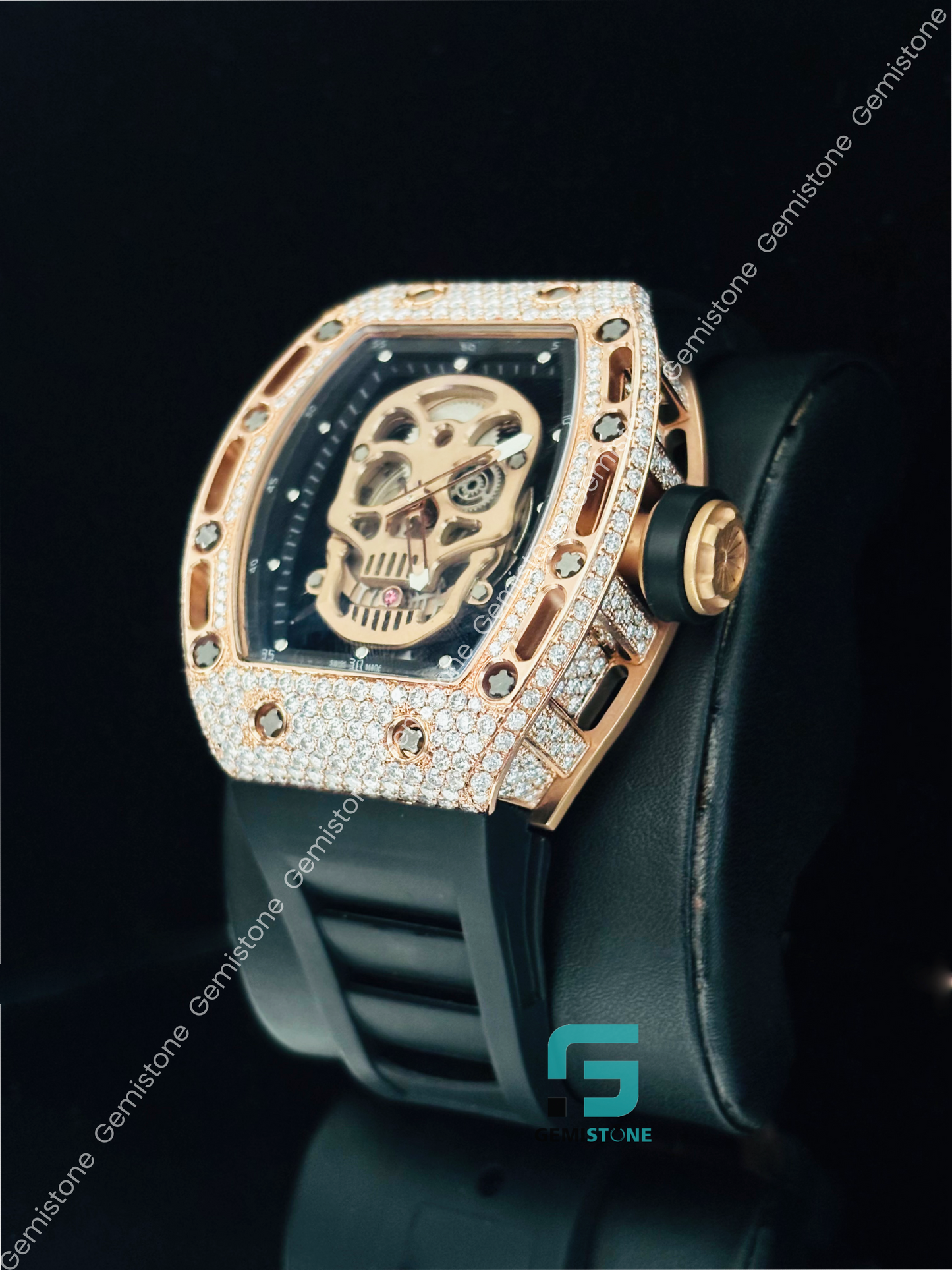 Hip Hop Black Silicon Belt Watch for Men
