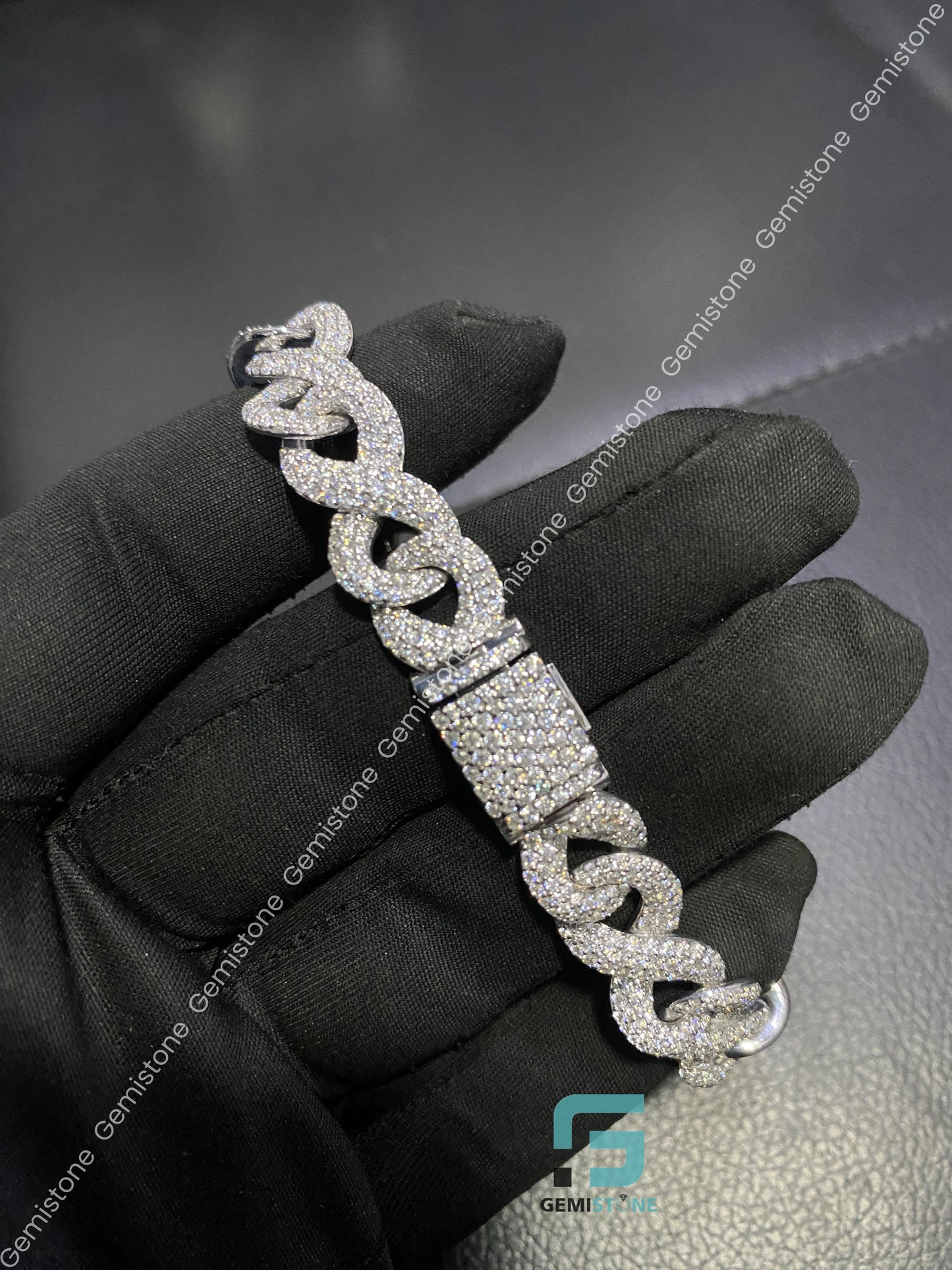 Hip Hop Bust Down Moissanite Evil Eyes Bracelet