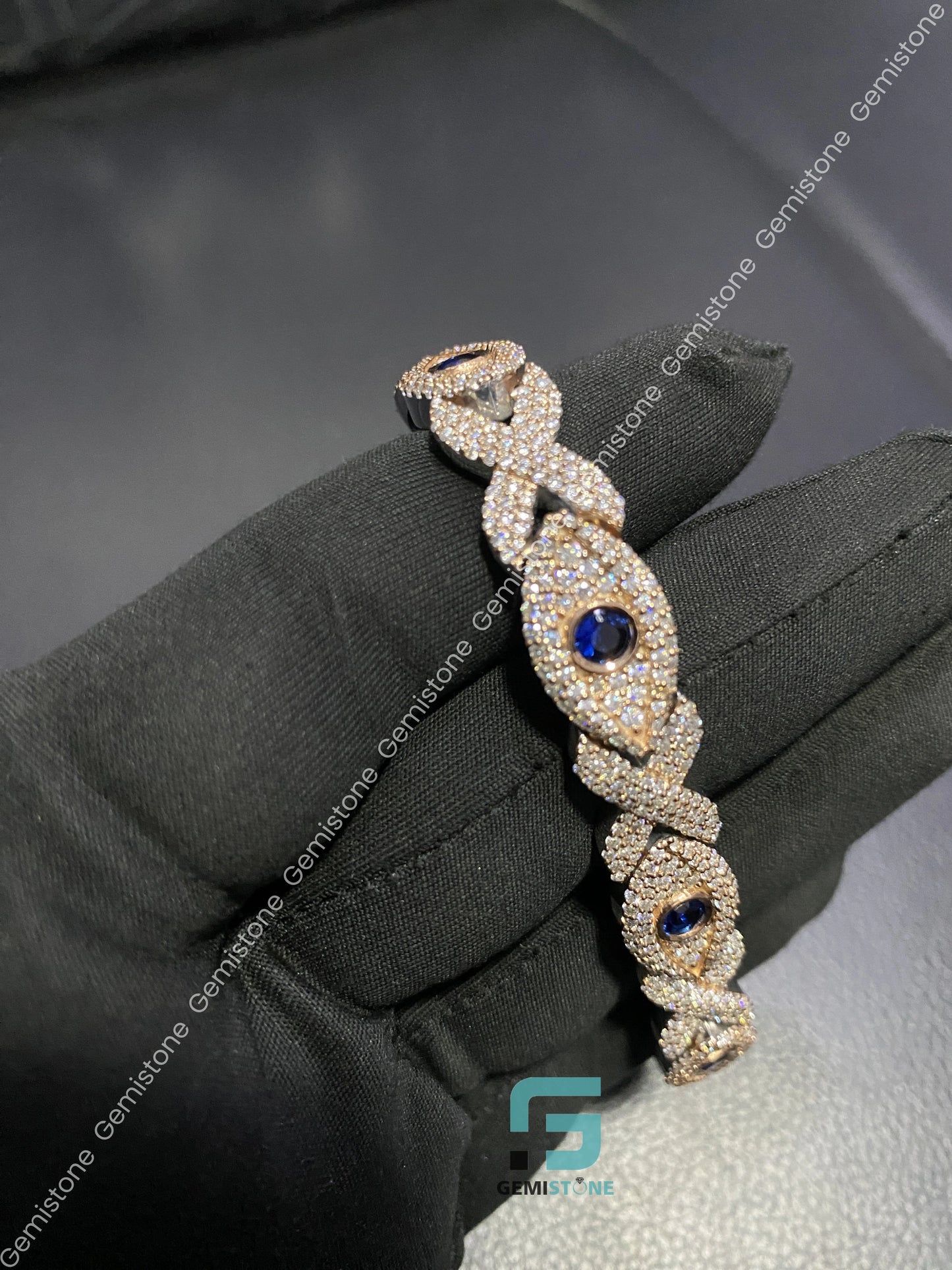 Hip Hop Moissanite Evil Eyes Bracelet