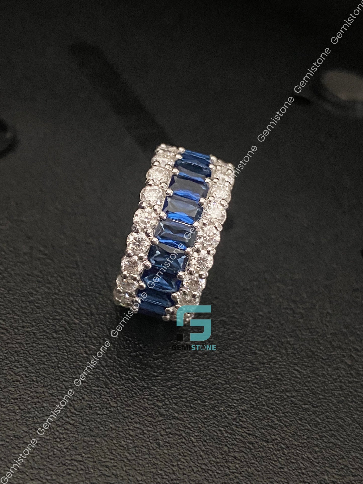 Hip Hop Sterling Silver Eternity Band