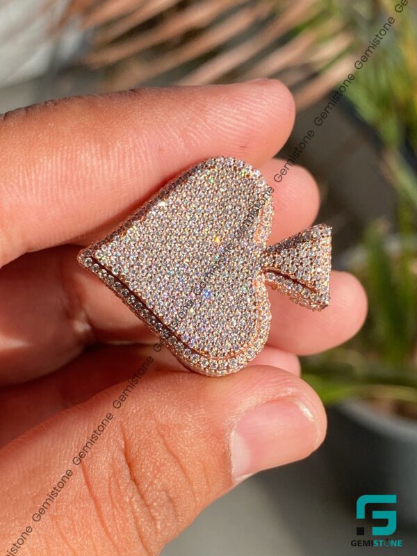 Fully Iced Out Bust Down Moissanite Diamond Ace Of Spades Ring