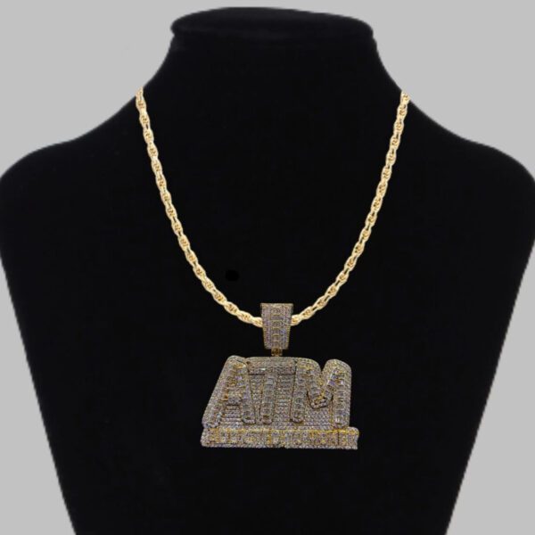 Custom Iced Out Bling Moissanite Diamond 3D "Addicted To Money ATM" Pendant