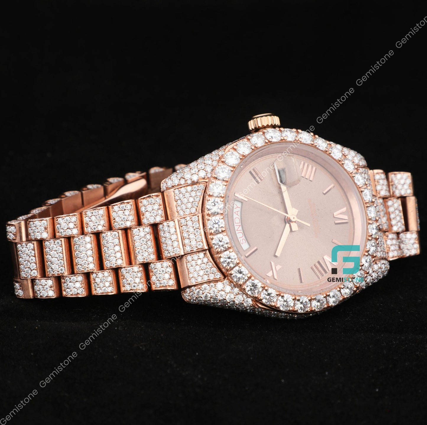 VVS Moissanite Chocolate Dial Hip Hop Iced Out Diamond Watch