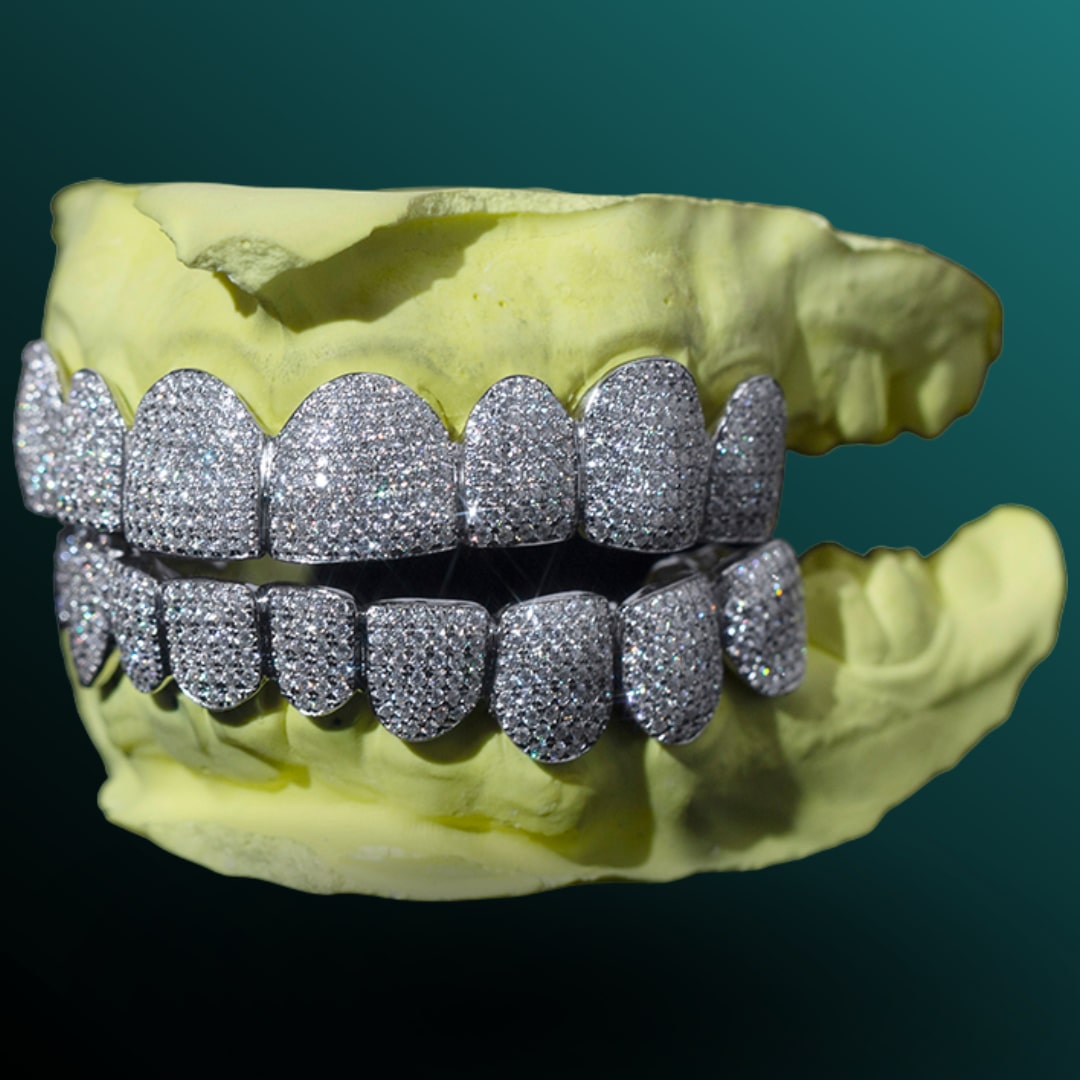 8 on 8 Iced Out VVS Moissanite Diamond Rapper Grillz