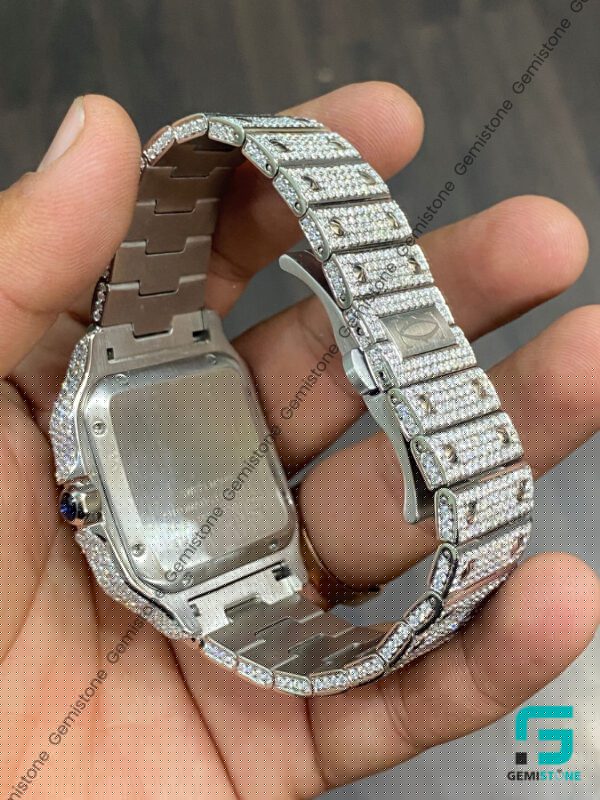VVS Bust Down Diamond Colorful Arabic Number Hip Hop Moissanite Luxury Watch For Men