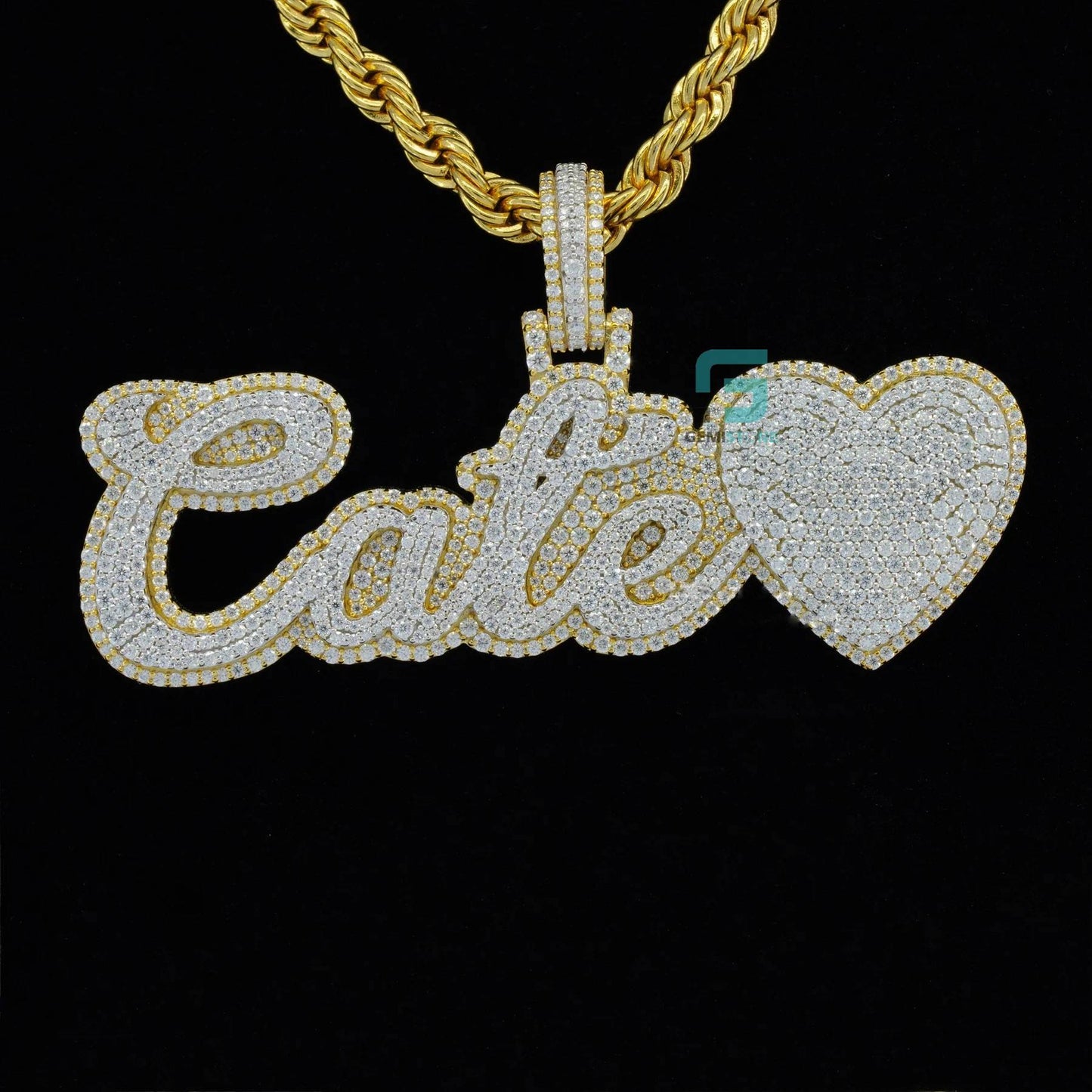 VVS Moissnaite Iced Hip Hop Cate Letter Diamond Pendant