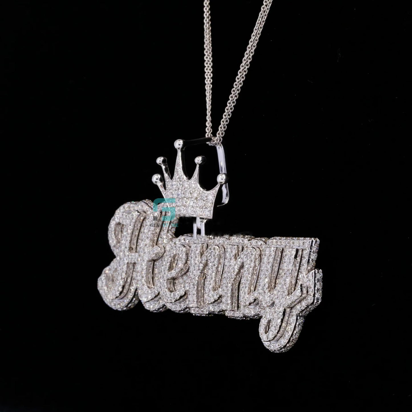 Unisex Fully Studded Moissanite Diamond Iced Letter Pendant
