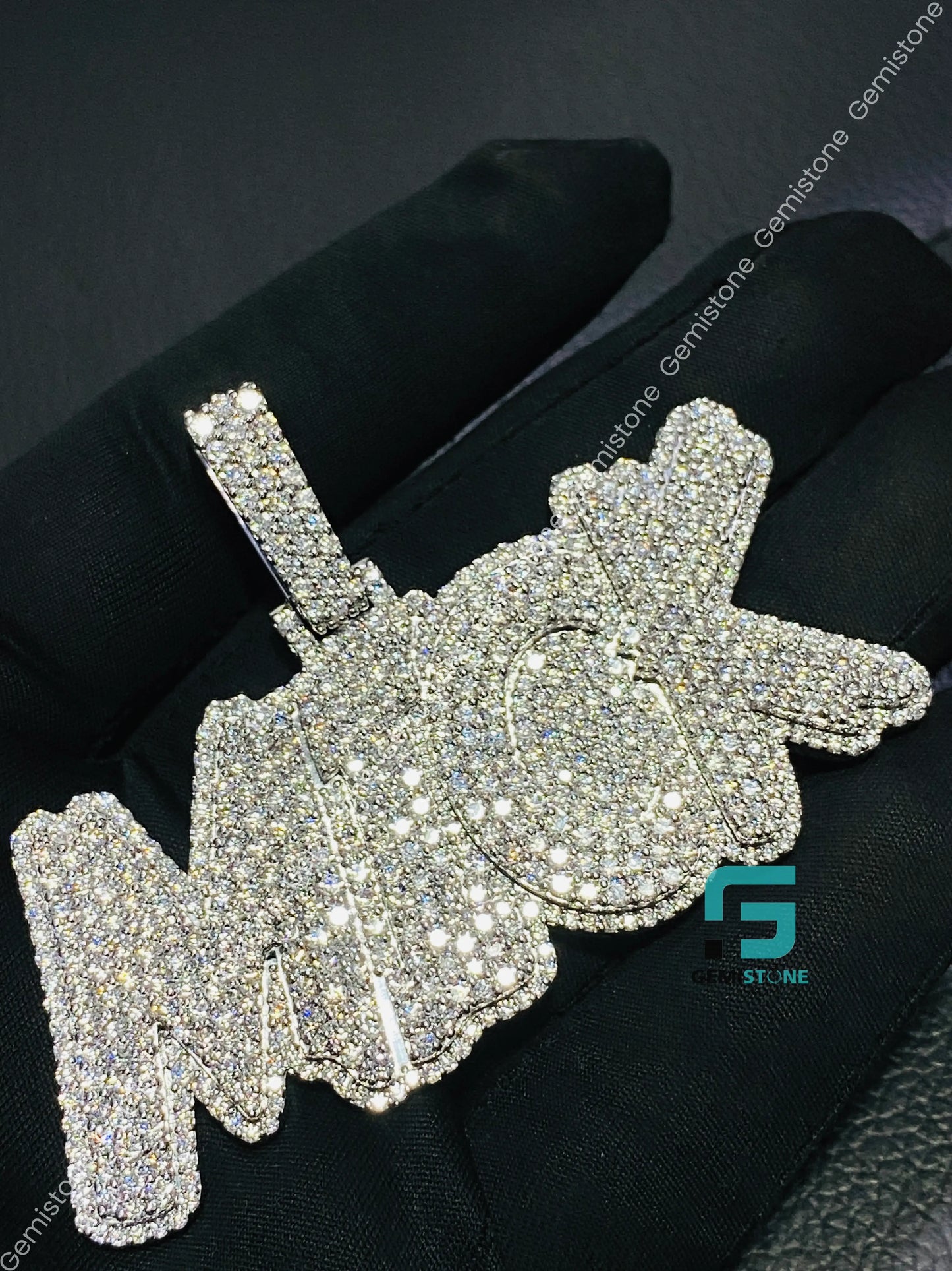 Iced Out Custom MICK Letter Pendant