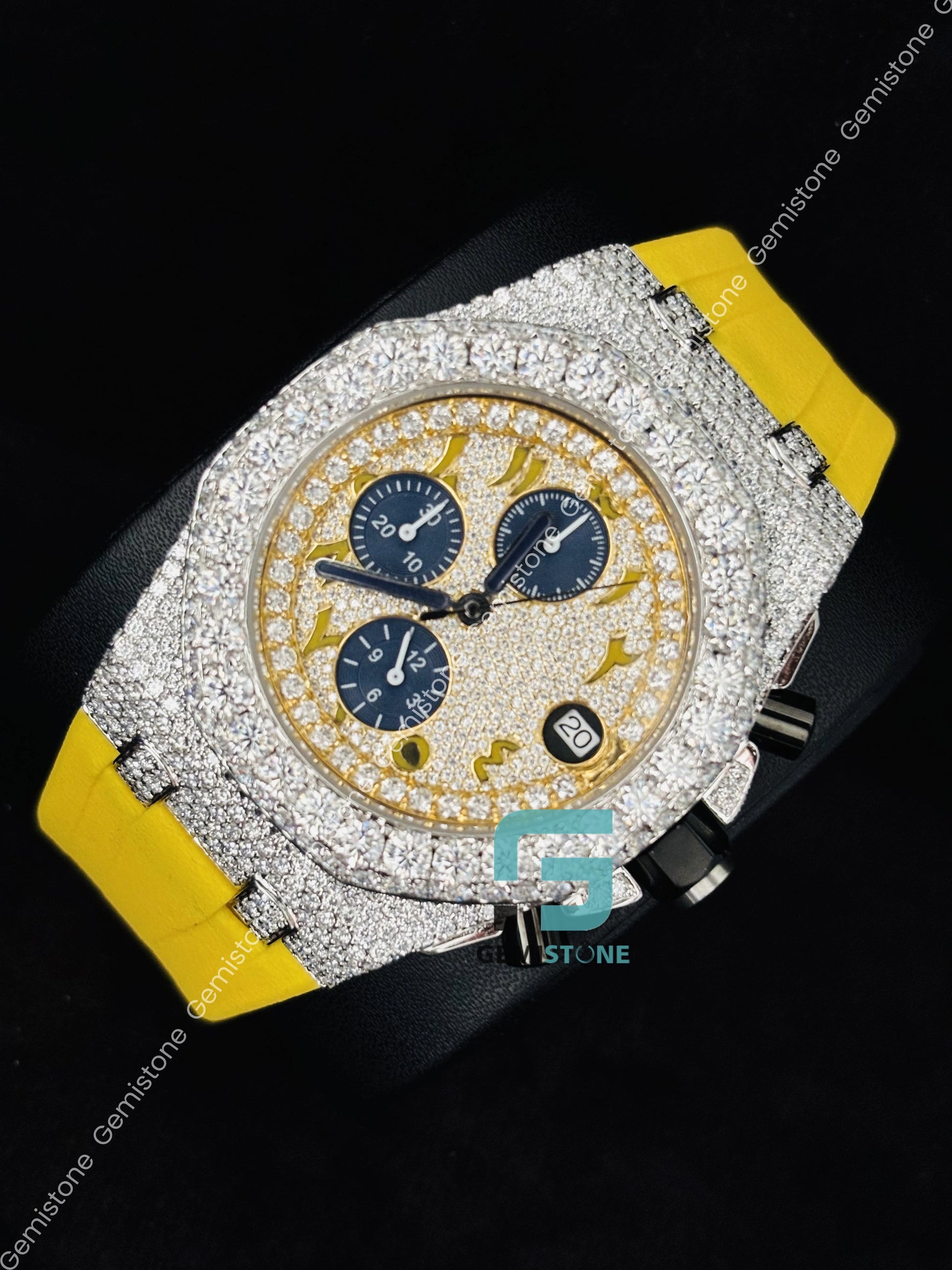 Iced Out Moissanite Chronograph Watch For Men