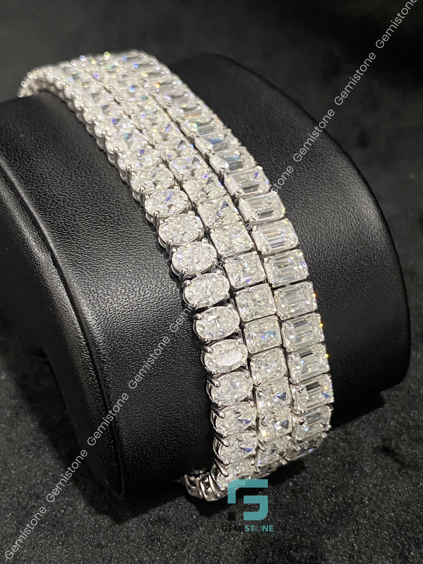 Iced Out Moissanite Oval Cut Tennis Bracelet