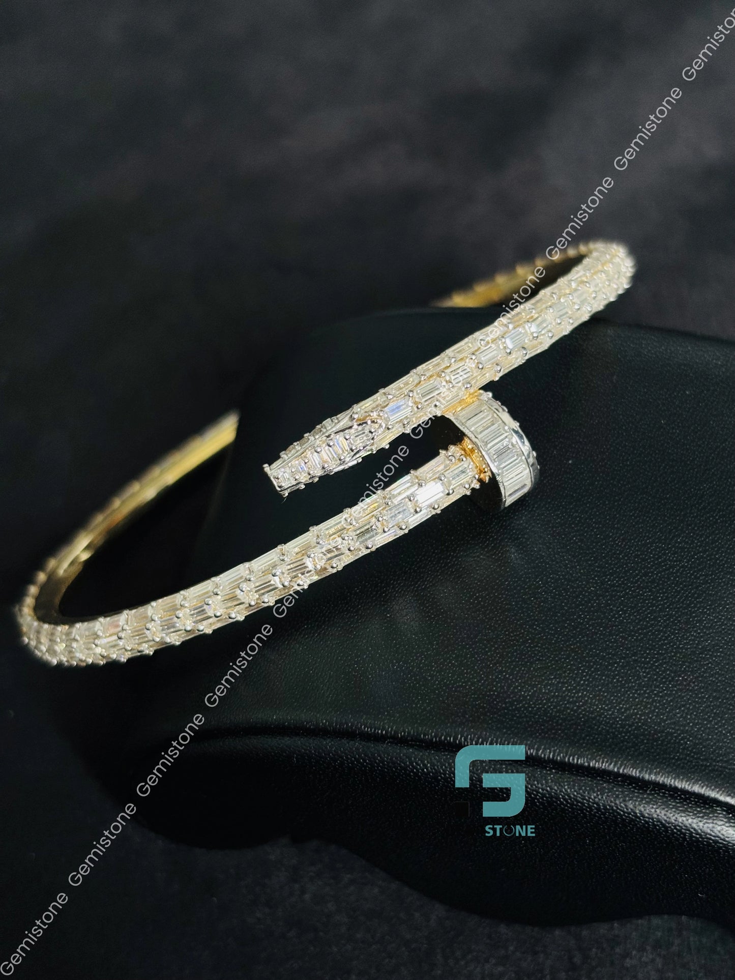 Iced Out Moissanite Yellow Plating Bracelet