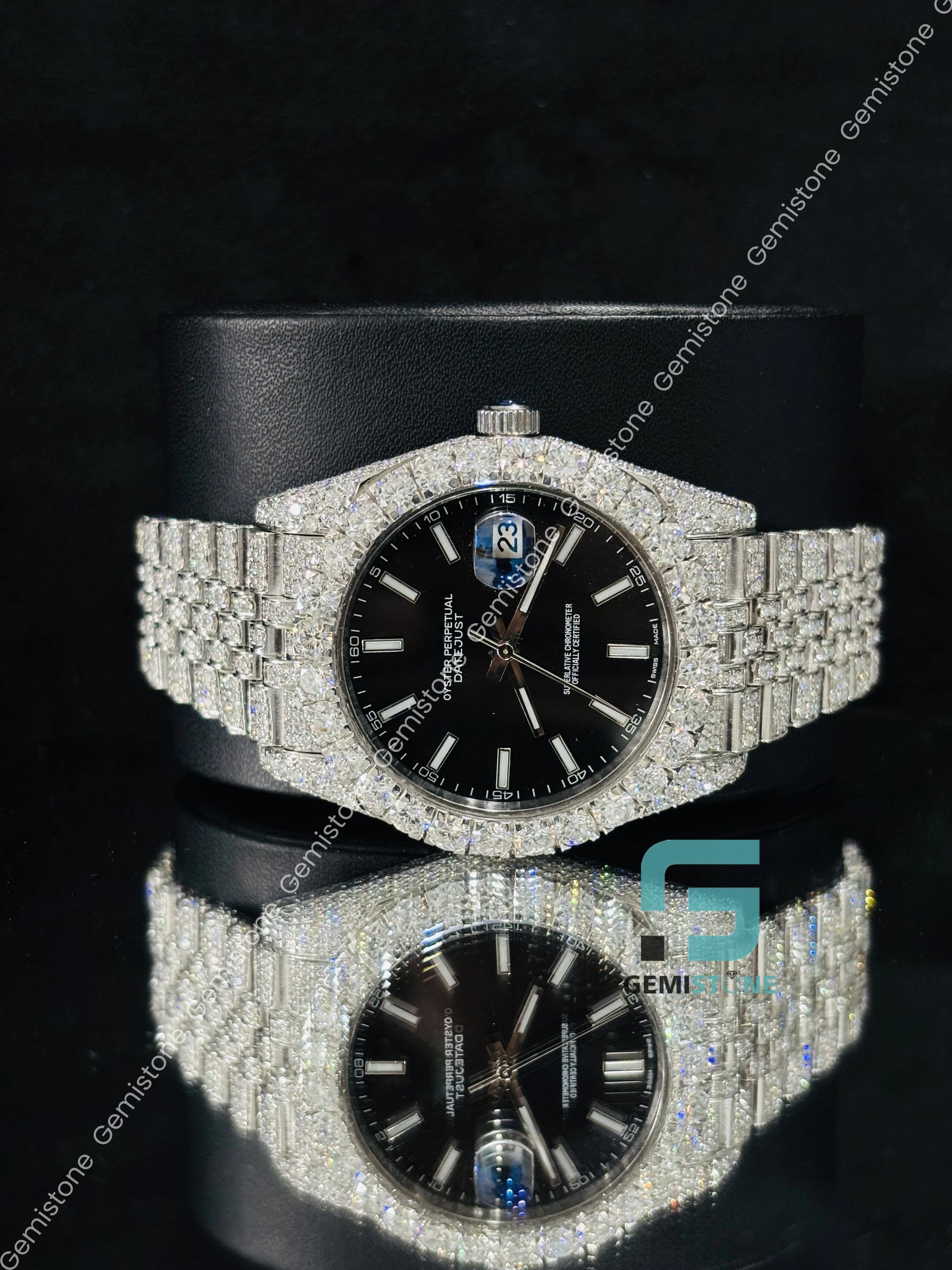 Iced Out moissanite Hip Hop Bust Down Watch For Men's