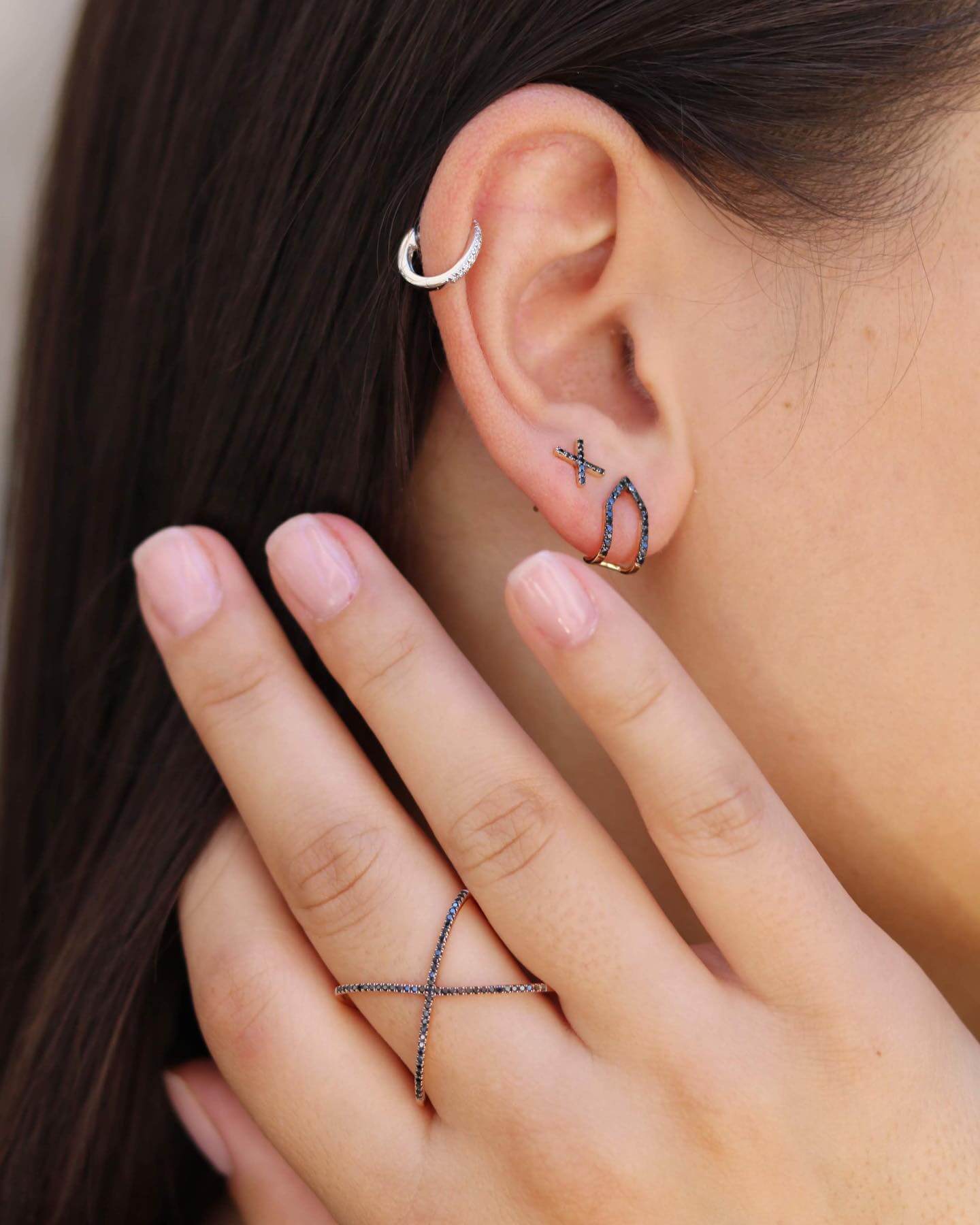Black Diamond X Stud Earrings
