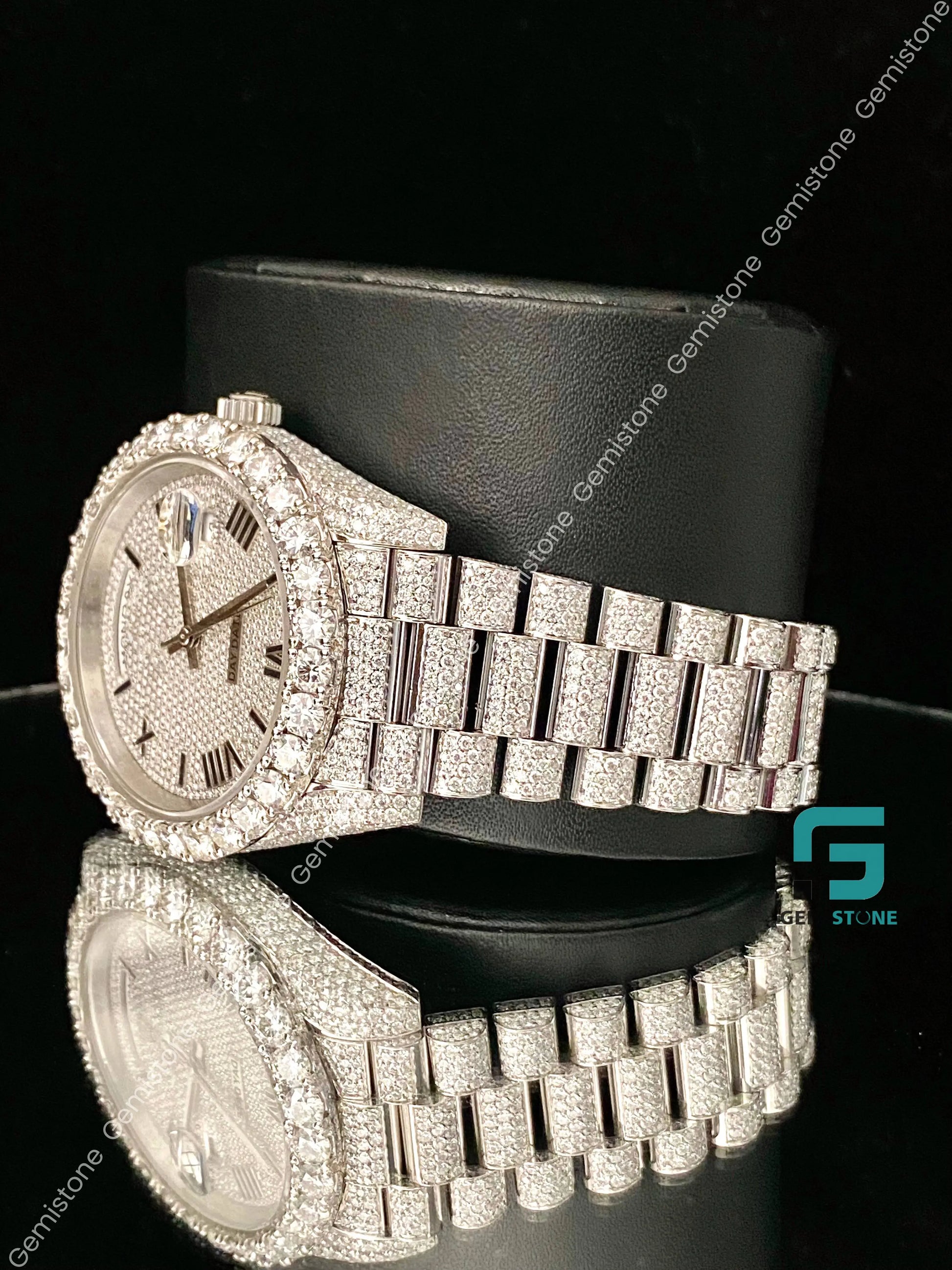 Jubile_Belt_Fully_Roman_Number_With_Jubile_Belt_Moissanite_Diamond_Watch
