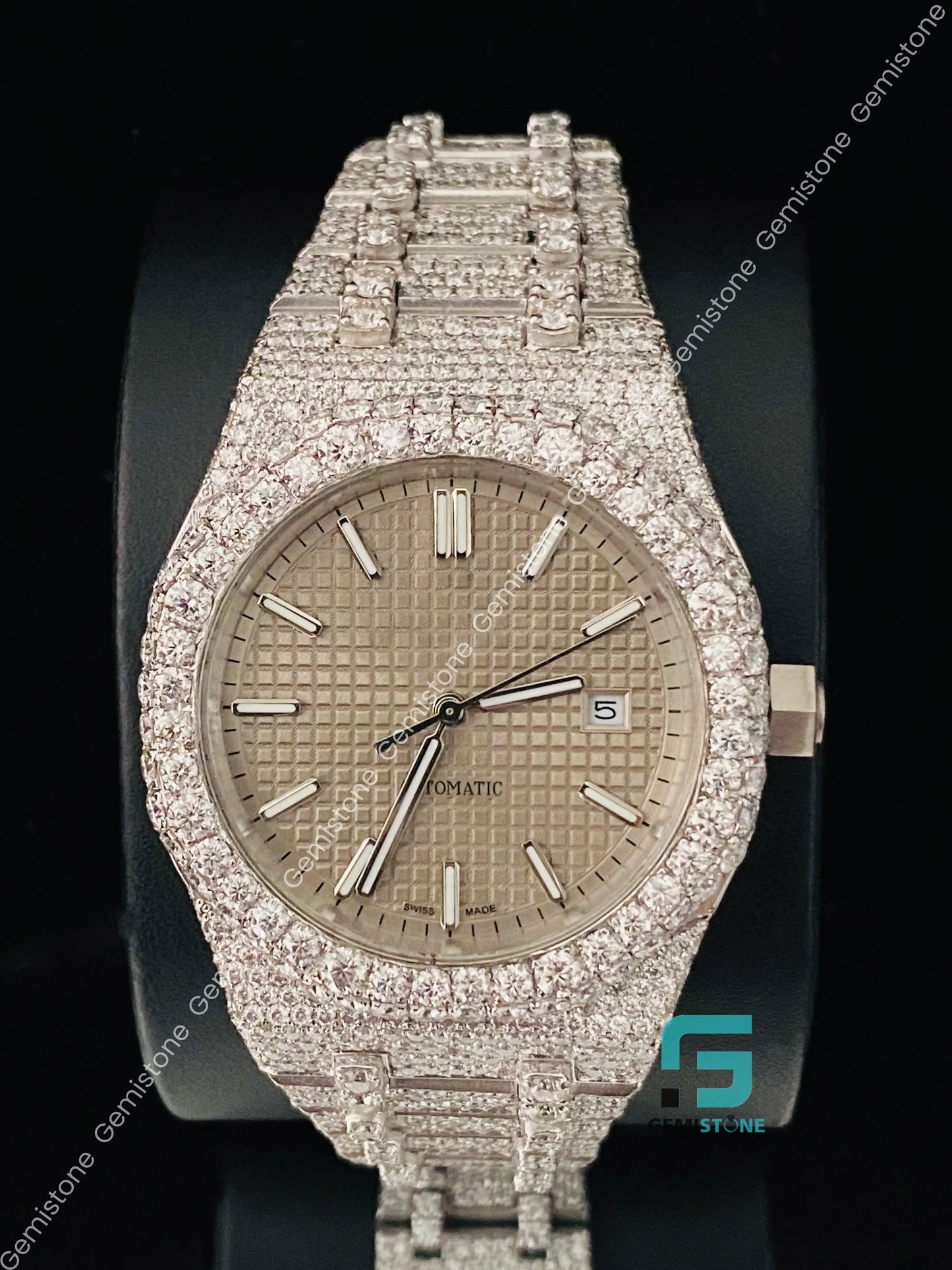 Light Beige Luxury Moissanite Watch