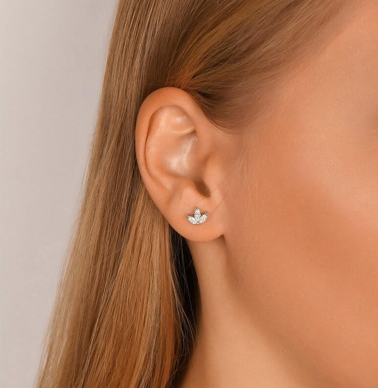 1 Carat Marquise Lotus Stud Earrings