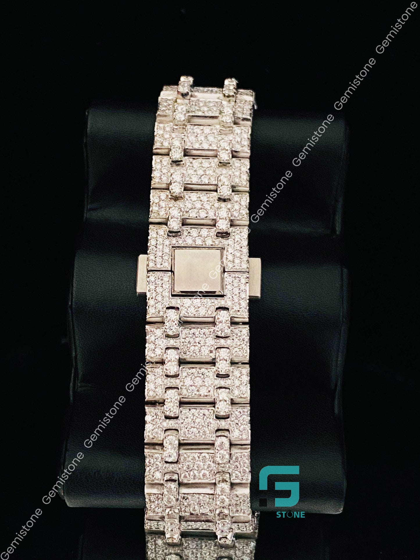 VVS Big Bezel Royal Blue Dial Moissanite Watch for Men's