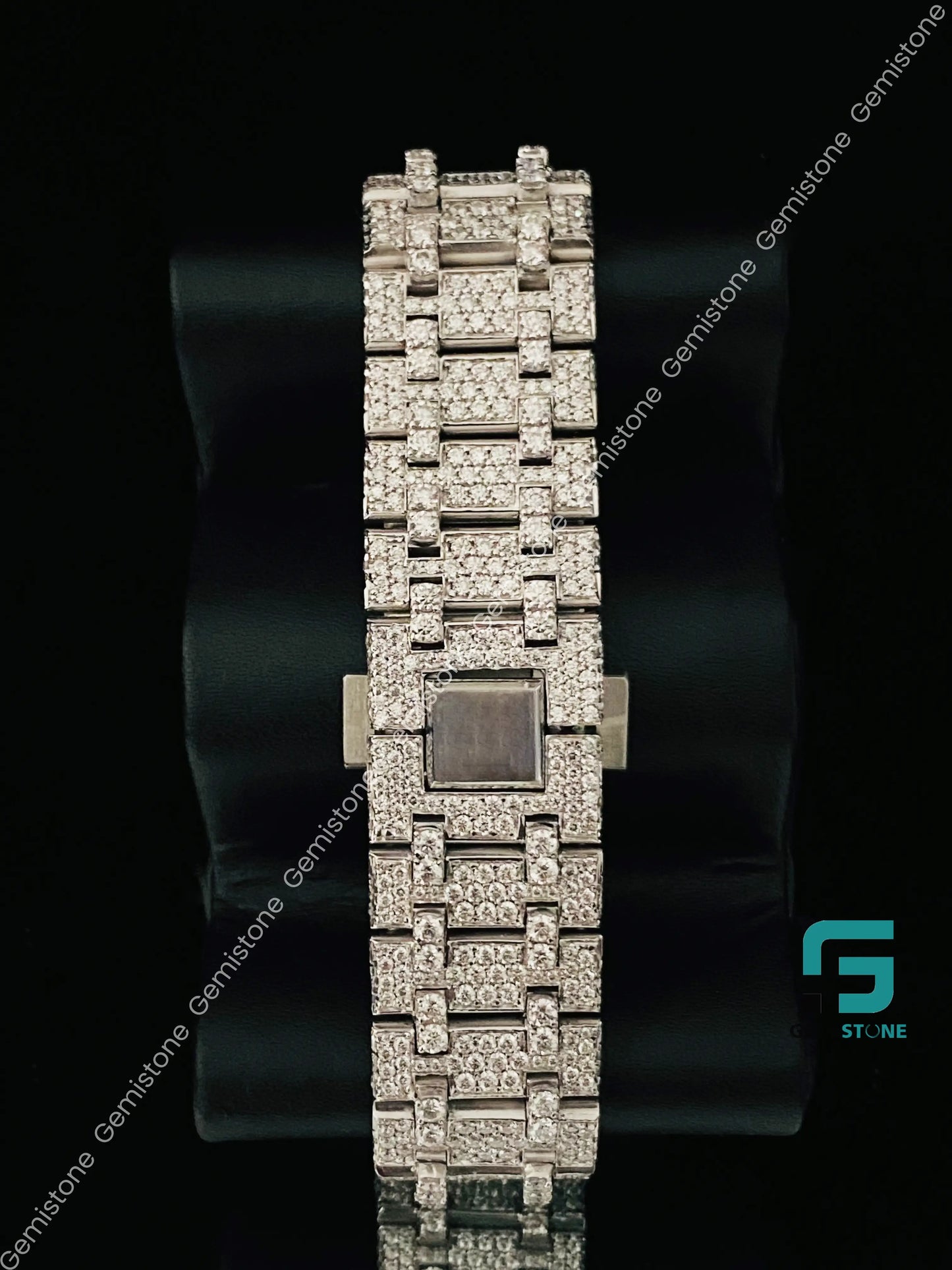 Luxury Black Dial Moissanite watch