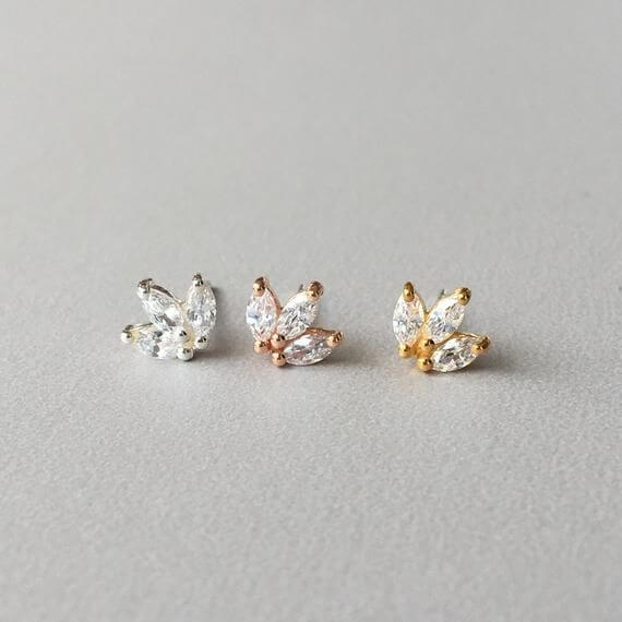 1 Carat Marquise Lotus Stud Earrings