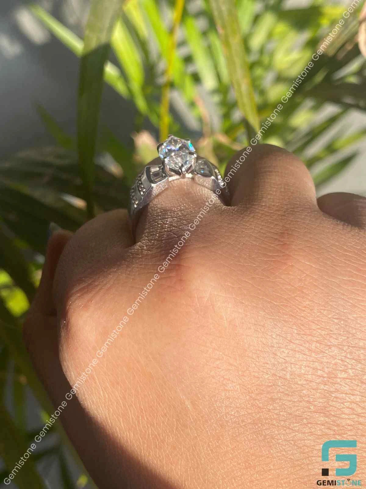 Marquise Moissanite Engagement Ring