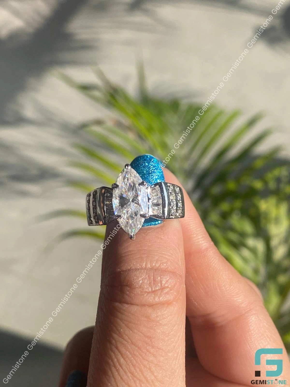 Marquise Moissanite Wedding Ring