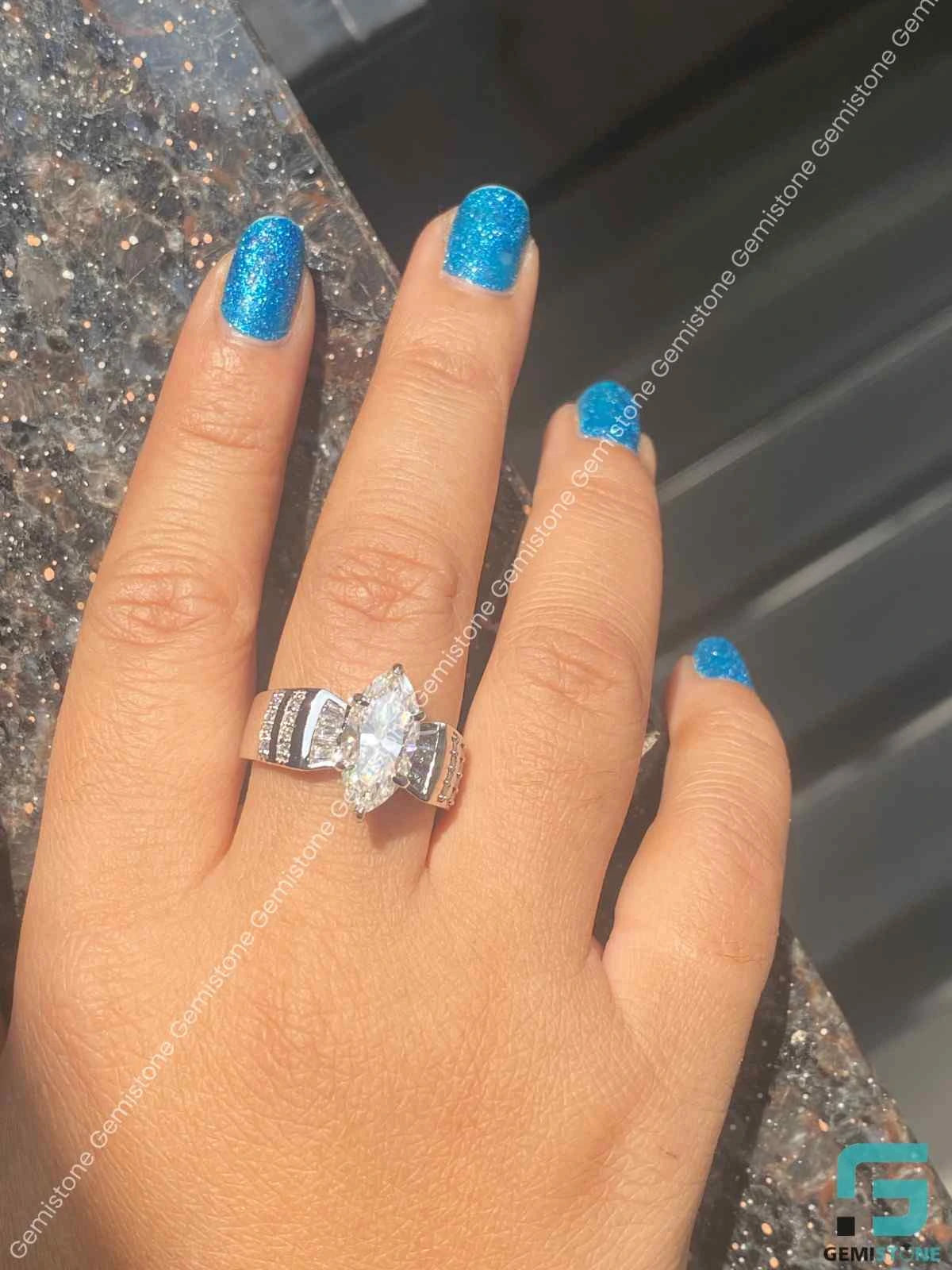Marquise Thick Band Ring