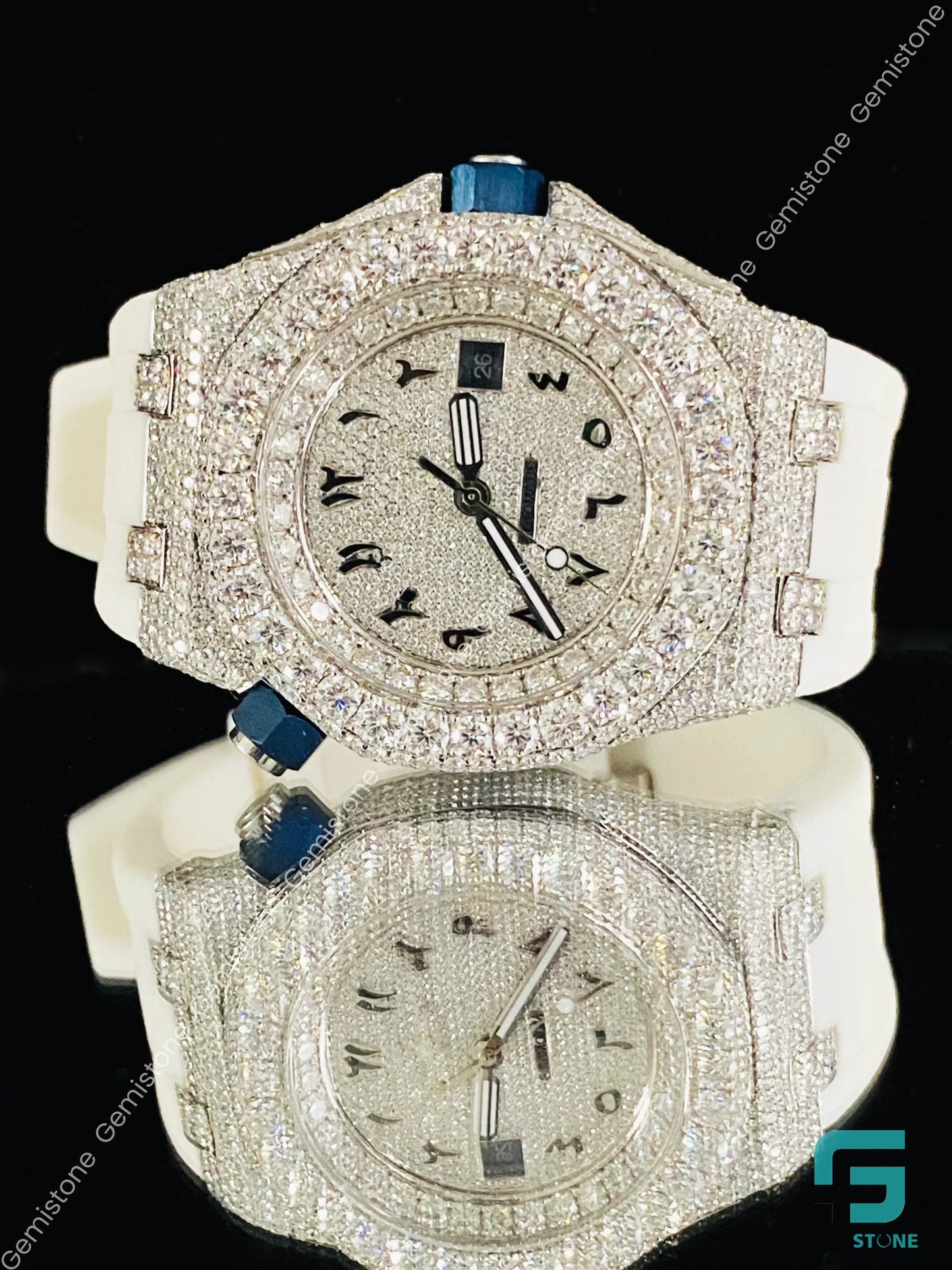 Men Big Bezel Moissanite Watch