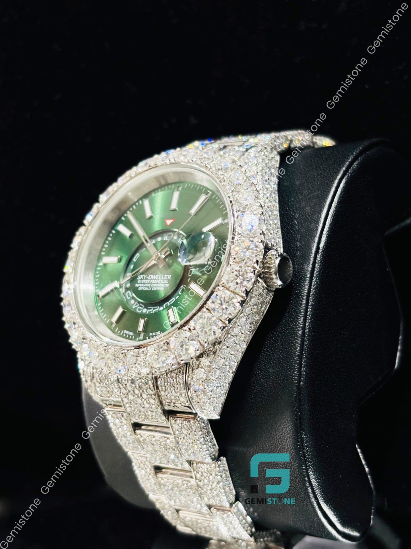 Men Stainless Steel Moissanite Watch