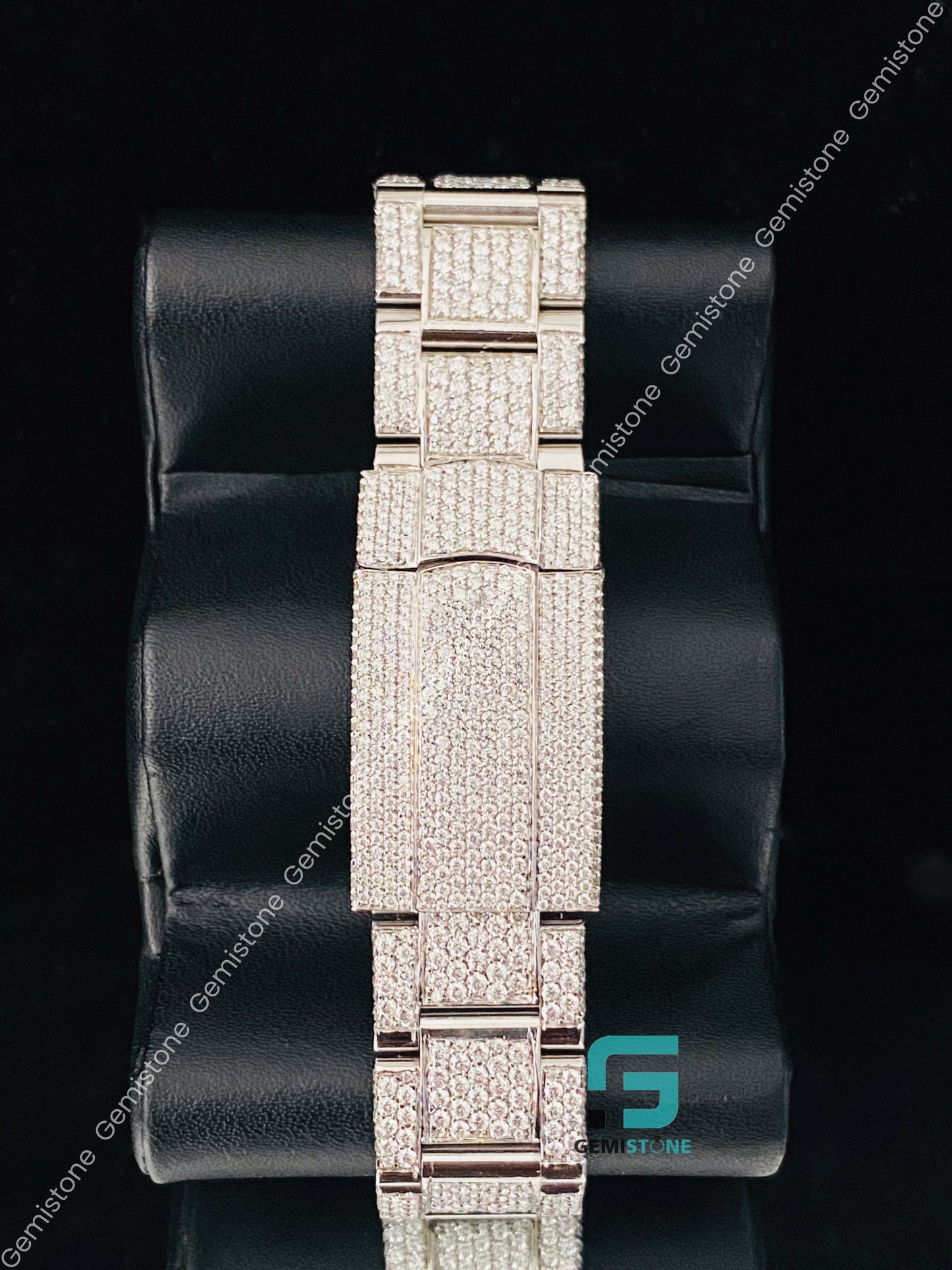 Men_s Color Full Number Moissanite Wrist Watch