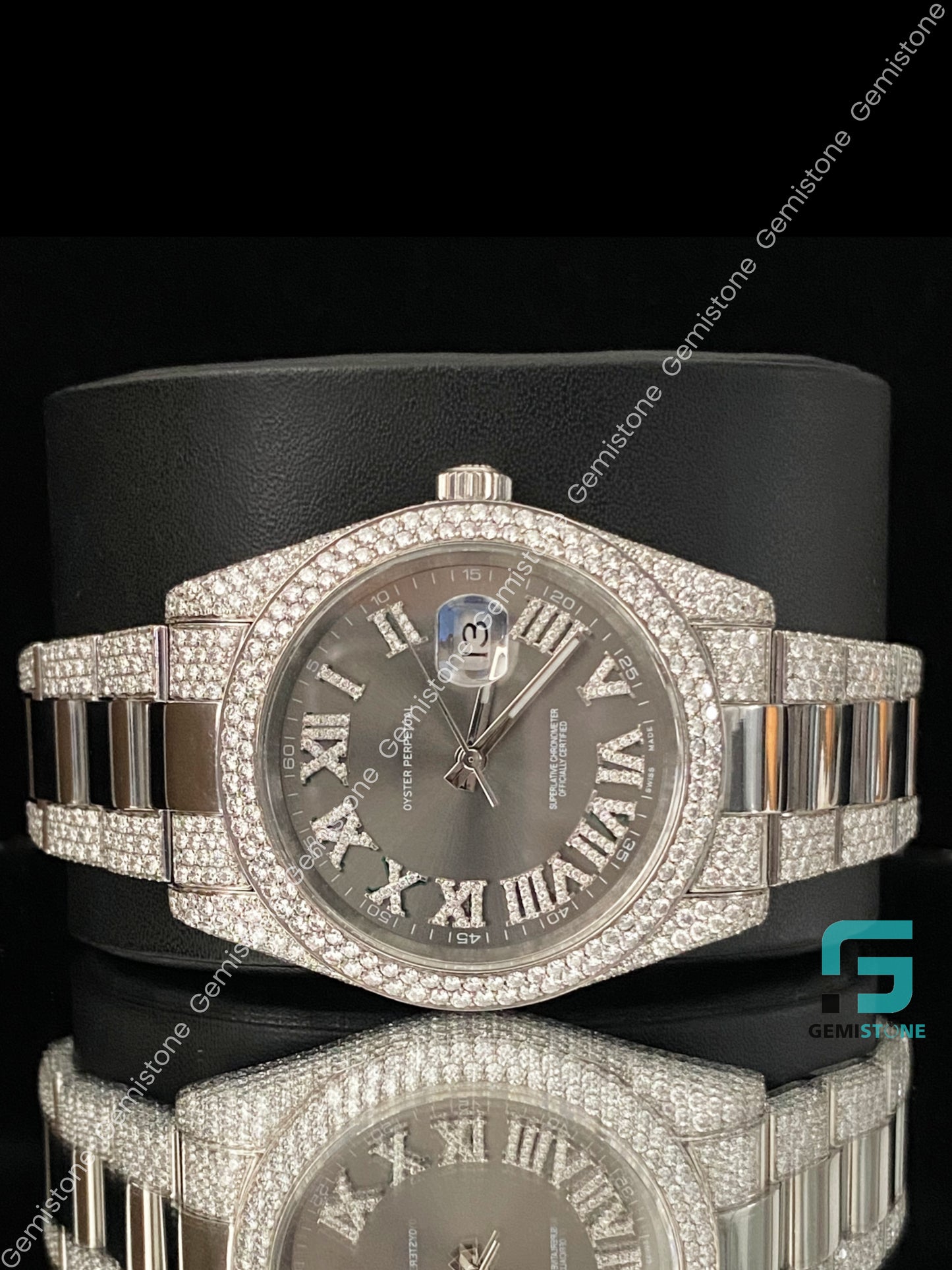 Men_s Roamn Number Moissanite Watch