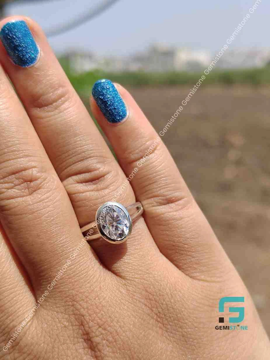 Moissaite Split Shank Ring