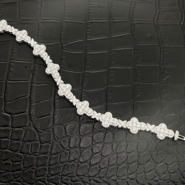 925 Silver VVS Moissanite Cluster Diamond Bracelet For Men