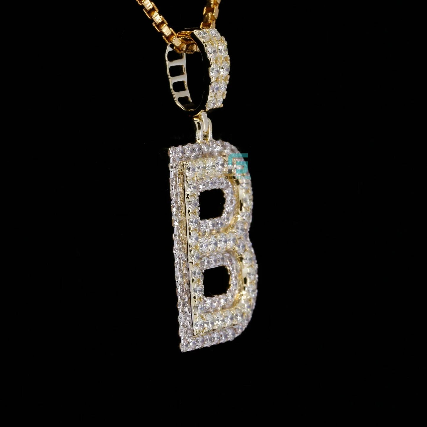 Fully Iced Out VVS Moissanite Hip Hop B Letter Pendant