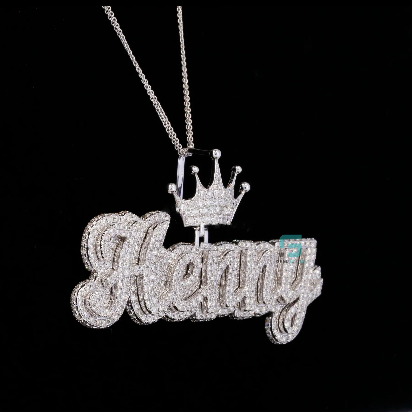 Unisex Fully Studded Moissanite Diamond Iced Letter Pendant
