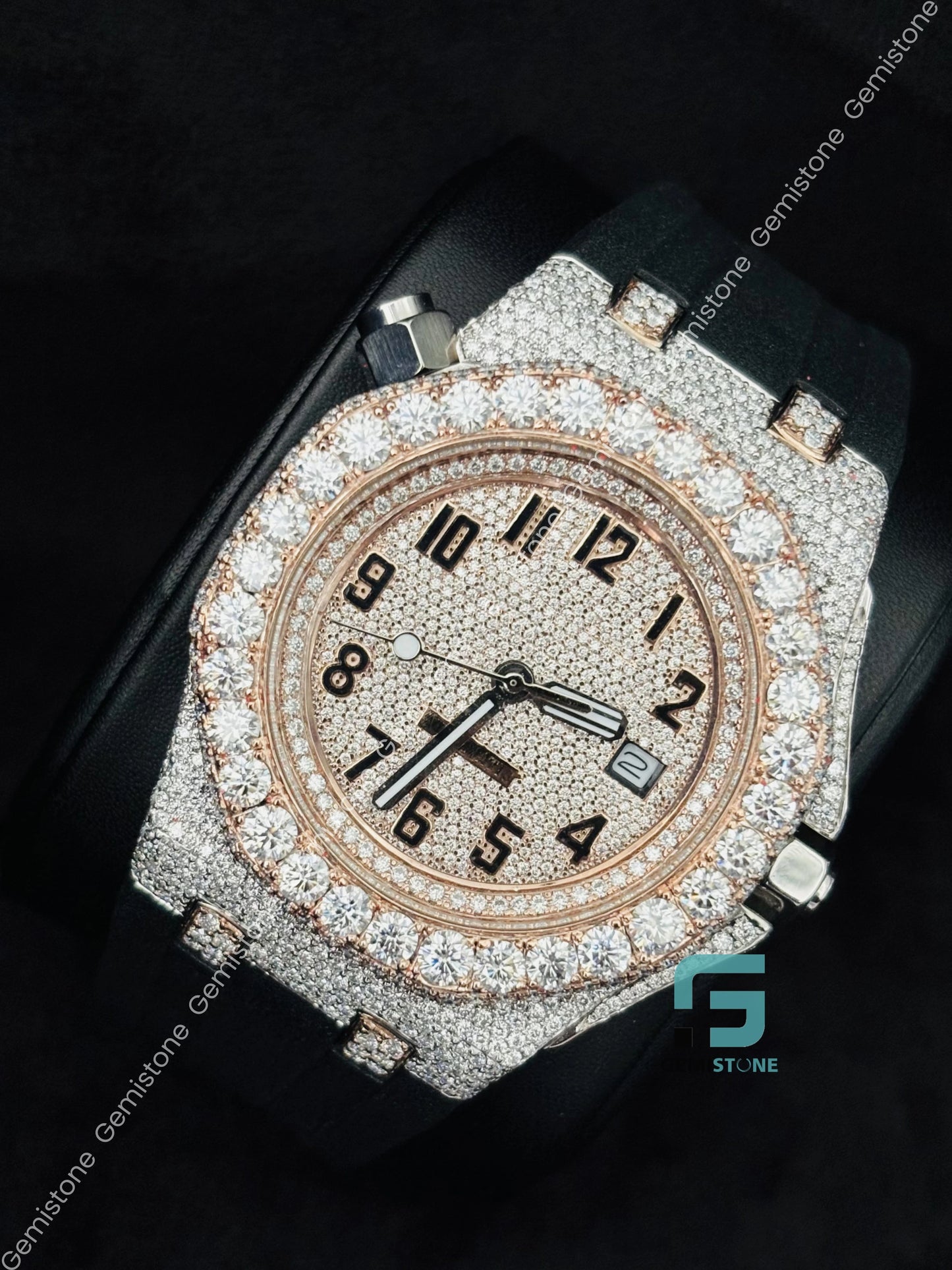 VVS Moissanite Iced Out Stainless Steel Diamond Watch